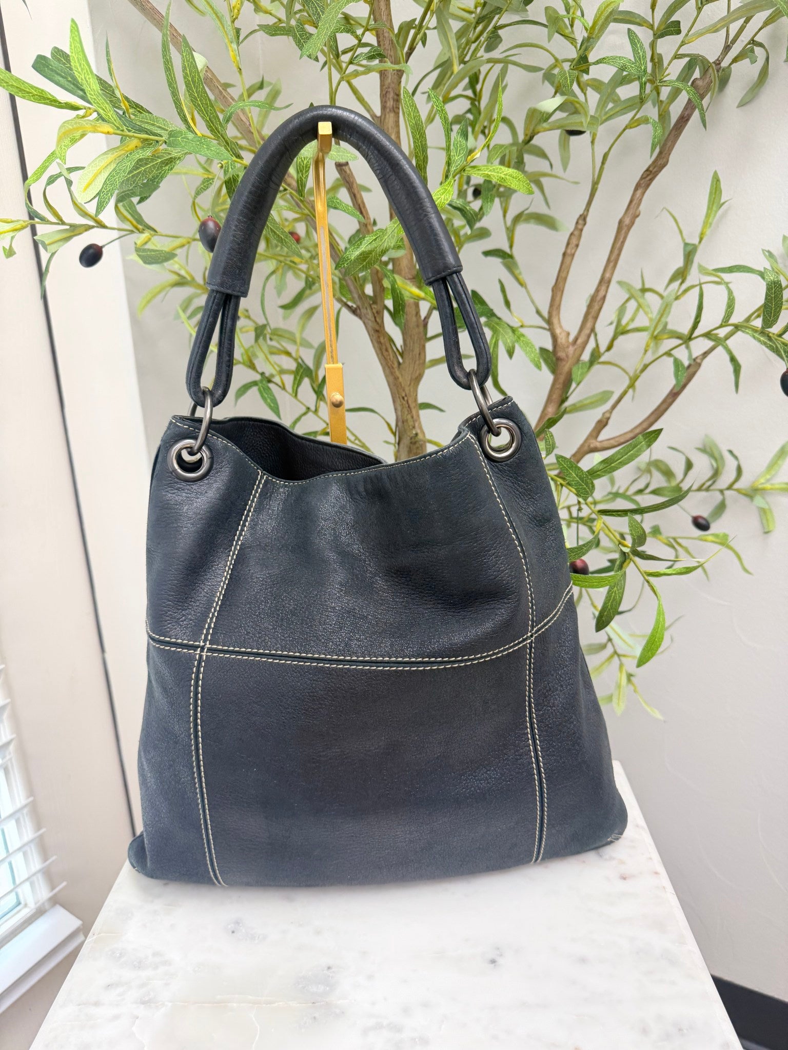 Bottega Veneta Black Leather Shoulder Bag