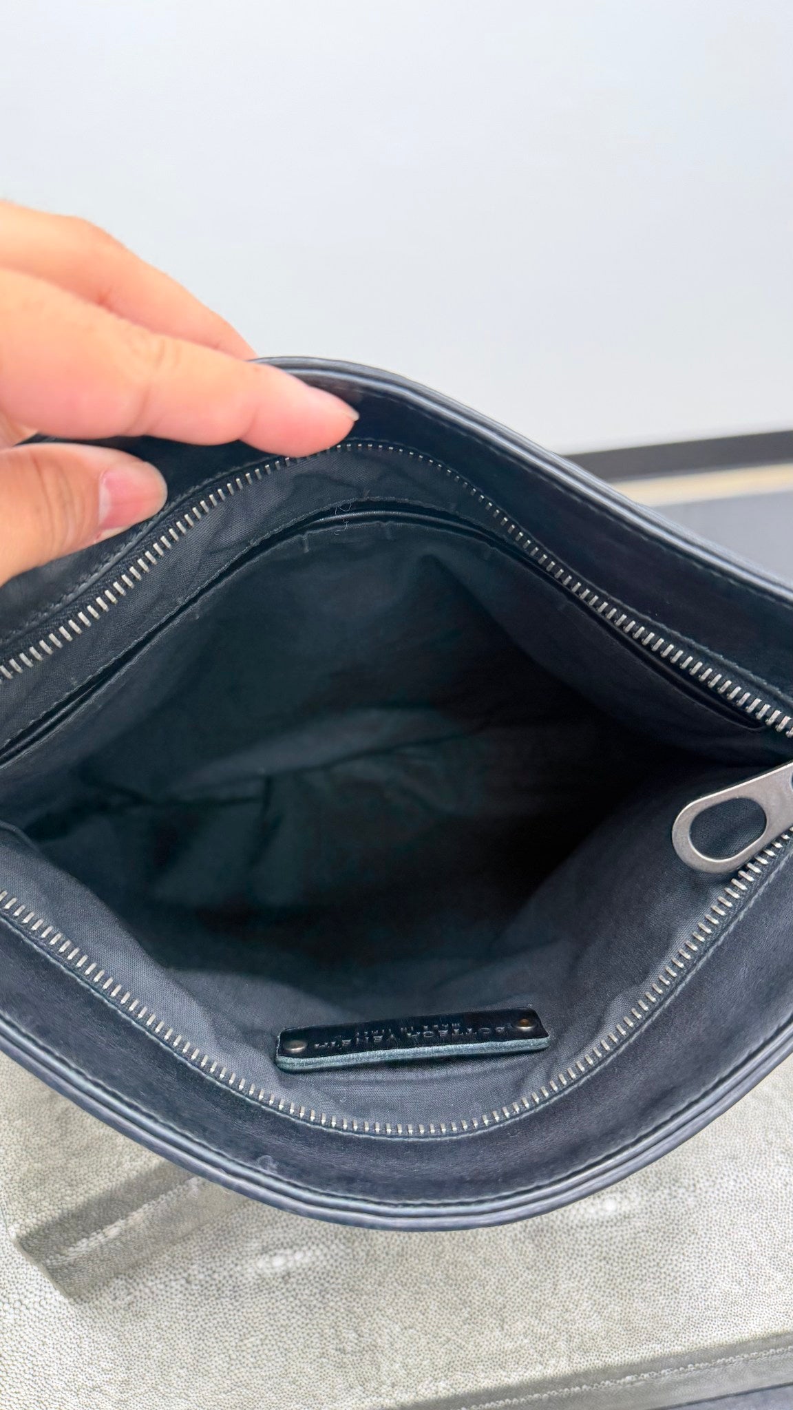 Bottega Veneta Black Intrecciato Nappa Leather Messenger Bag 