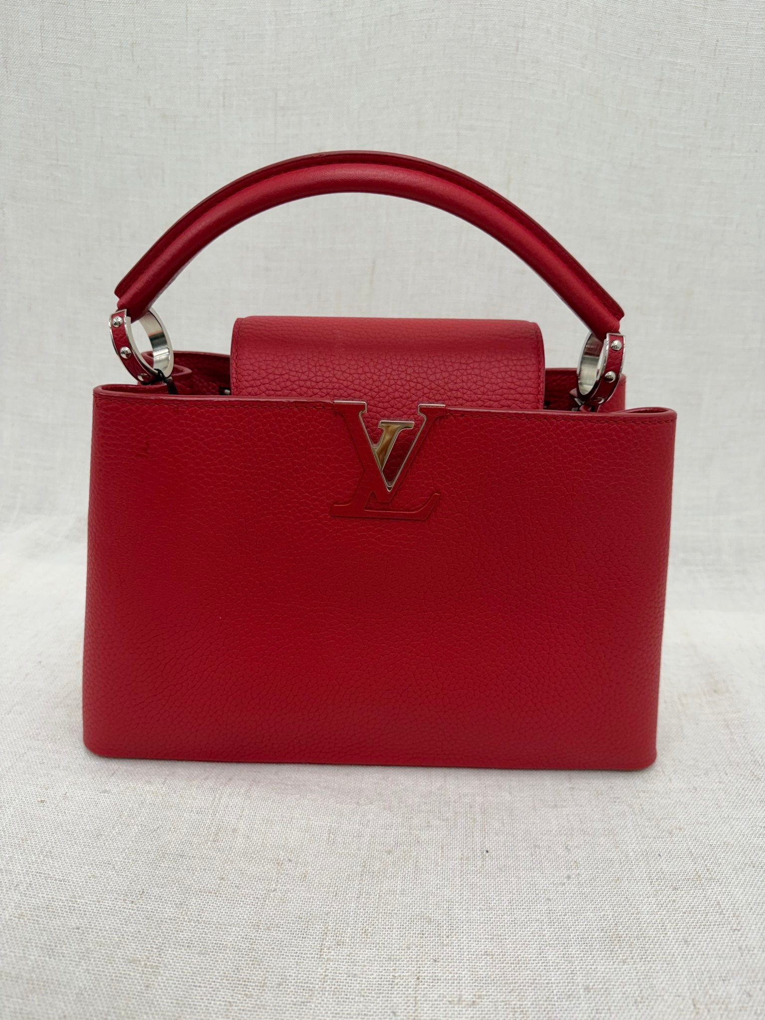 Louis Vuitton Red Taurillon Leather Capucine MM