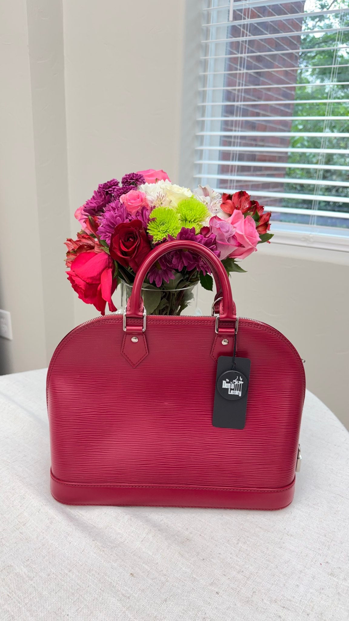 Louis Vuitton Raspberry Epi Leather Alma PM Handbag 
