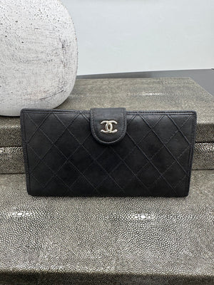 Chanel Black Quilted Lambskin Long Wallet