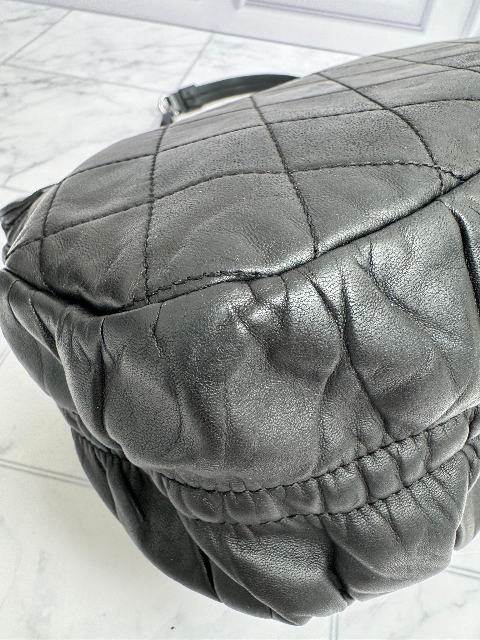 Chanel Black Diamond Quilted Sharpei Small Flap Bag