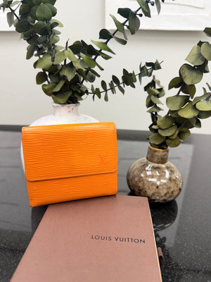 Louis Vuitton Orange Epi Leather  Compact Wallet