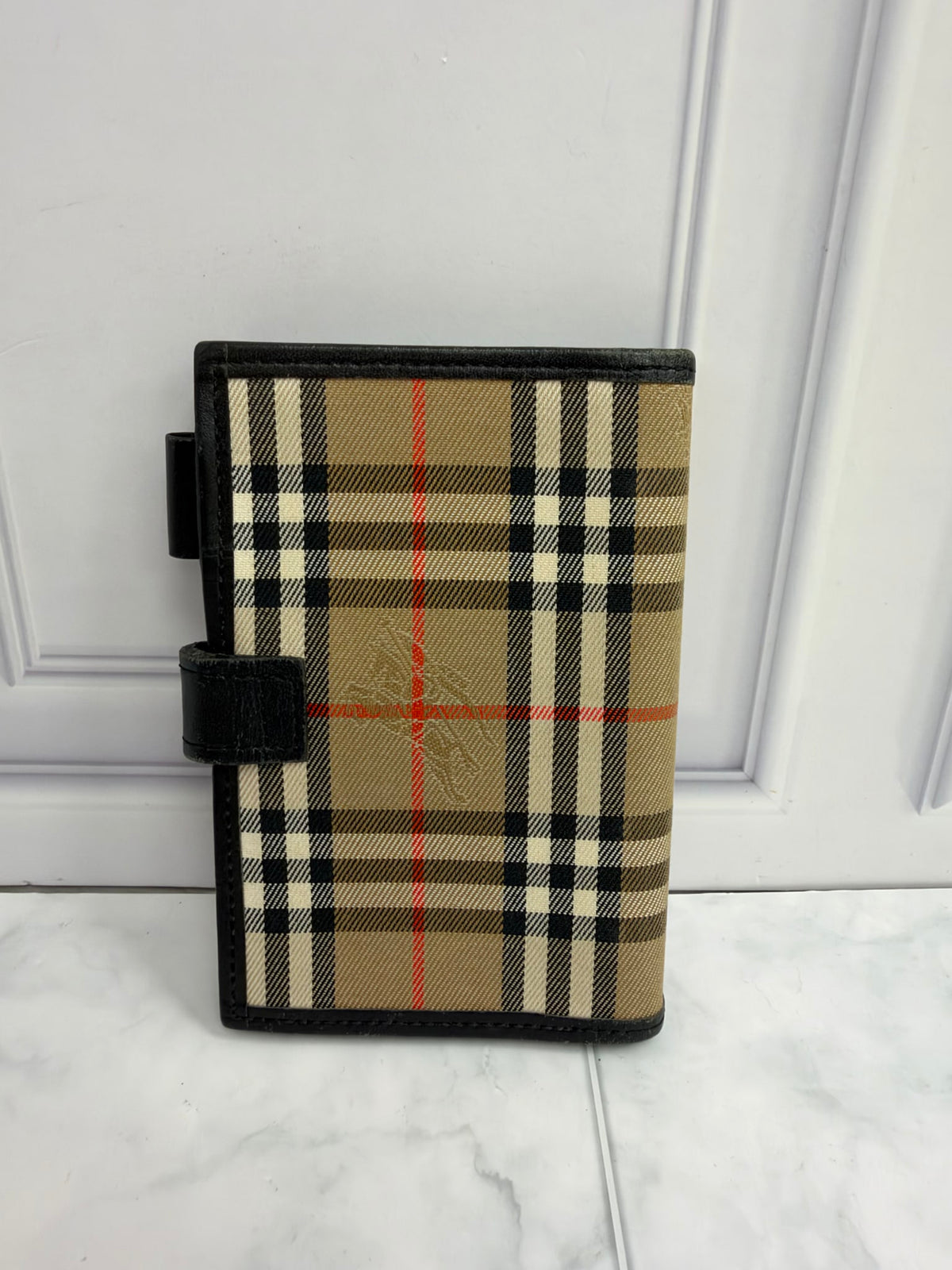 Burberry Check Canvas & Leather Mini Agenda