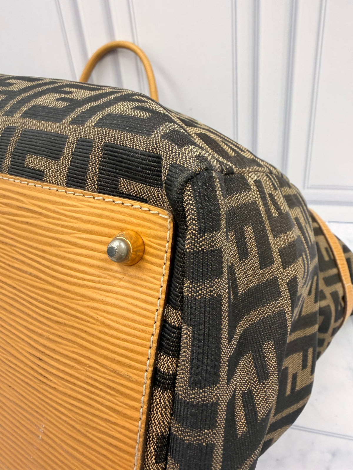 Fendi Monogram Zucca Canvas Travel Duffle Bag 
