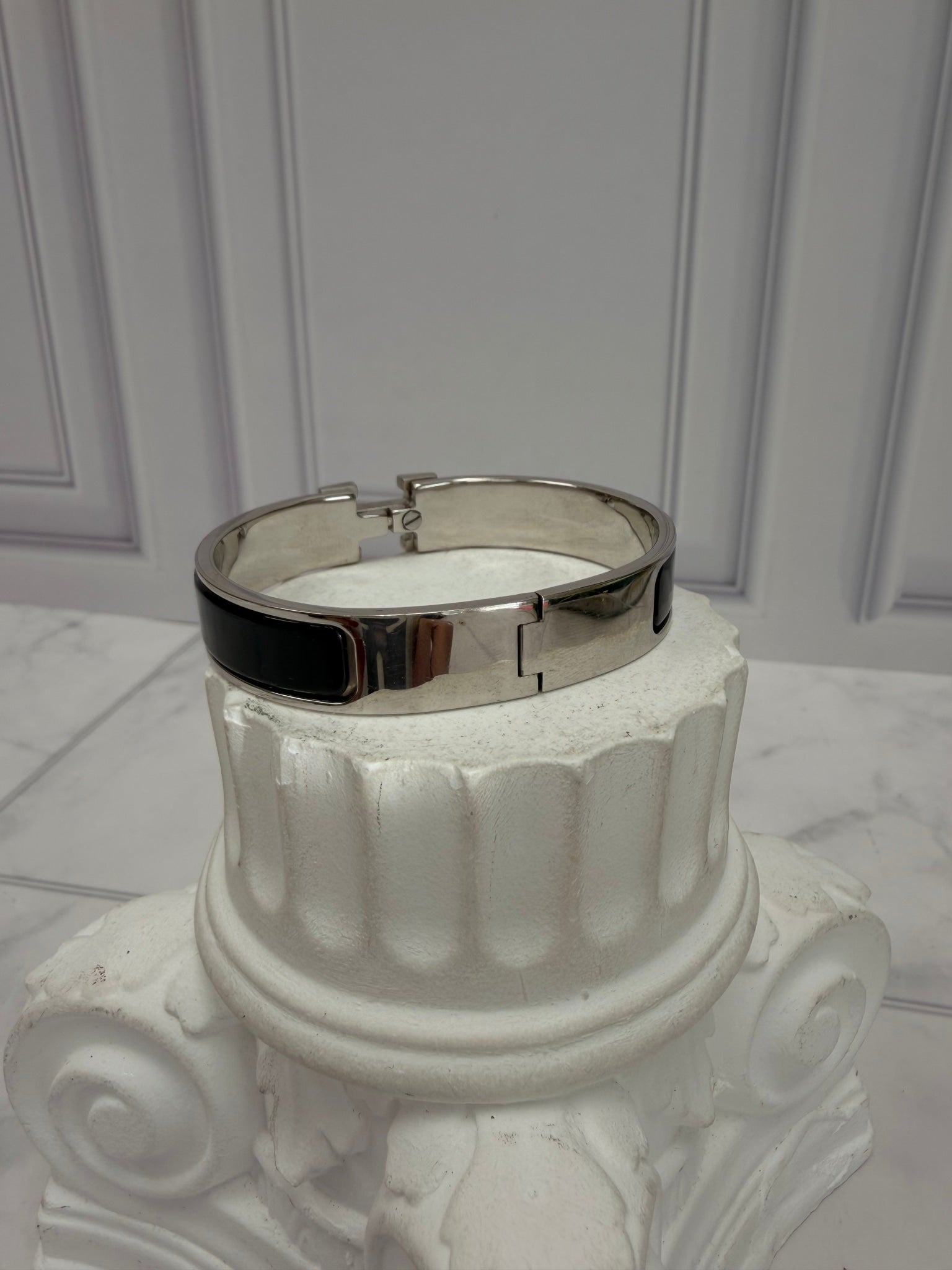 Hermes Black & Silver Click H Bracelet
