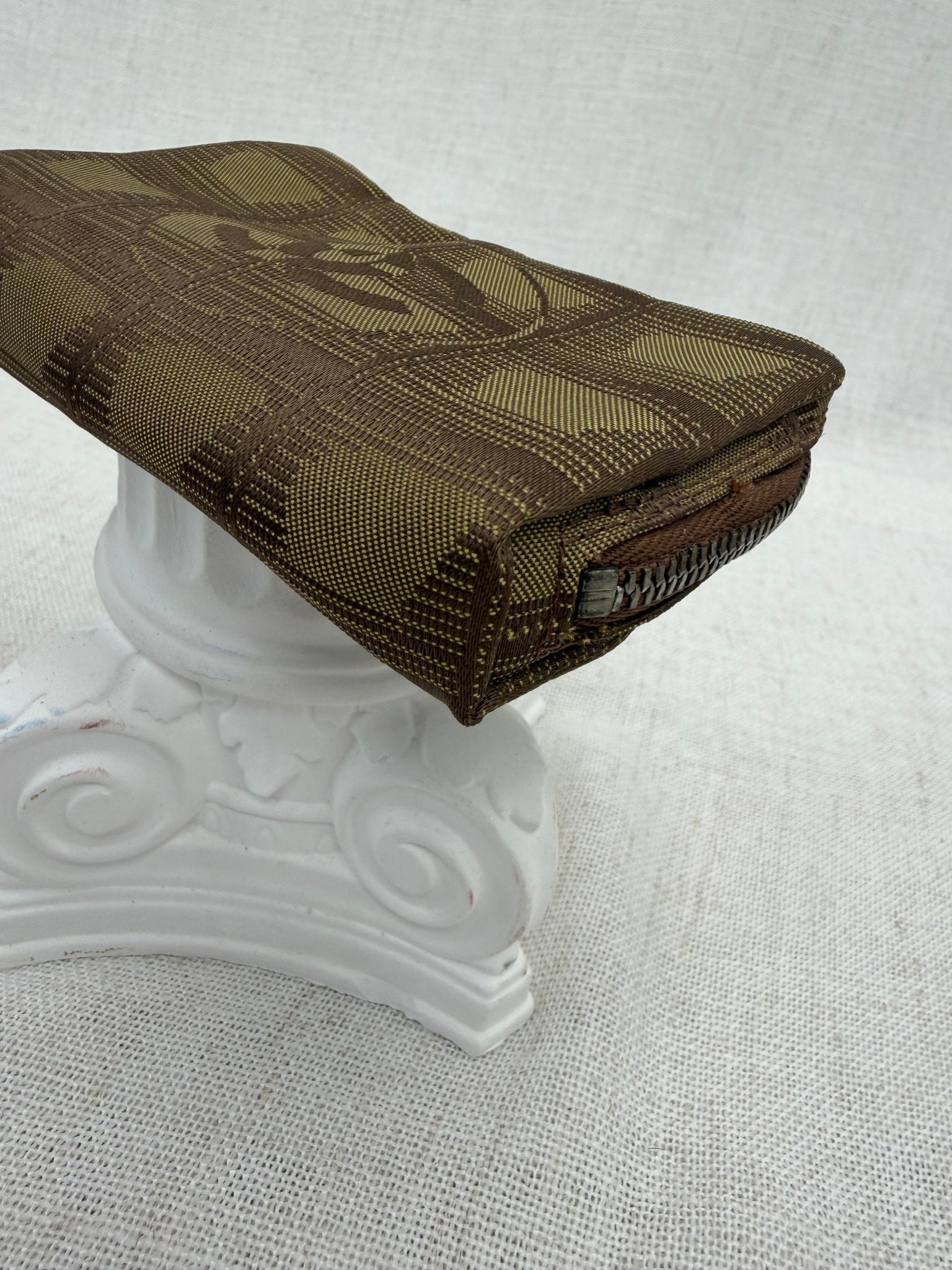 Channel Brown Travel Line Canvas Key Pouch 