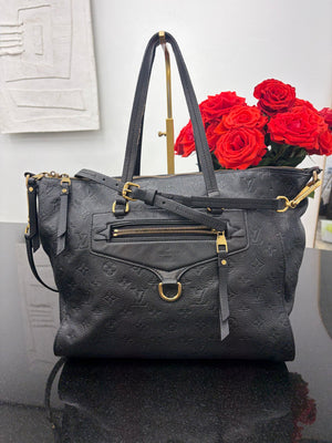 Louis Vitton Black Monogram Leather Lumineuse PM Tote Bag