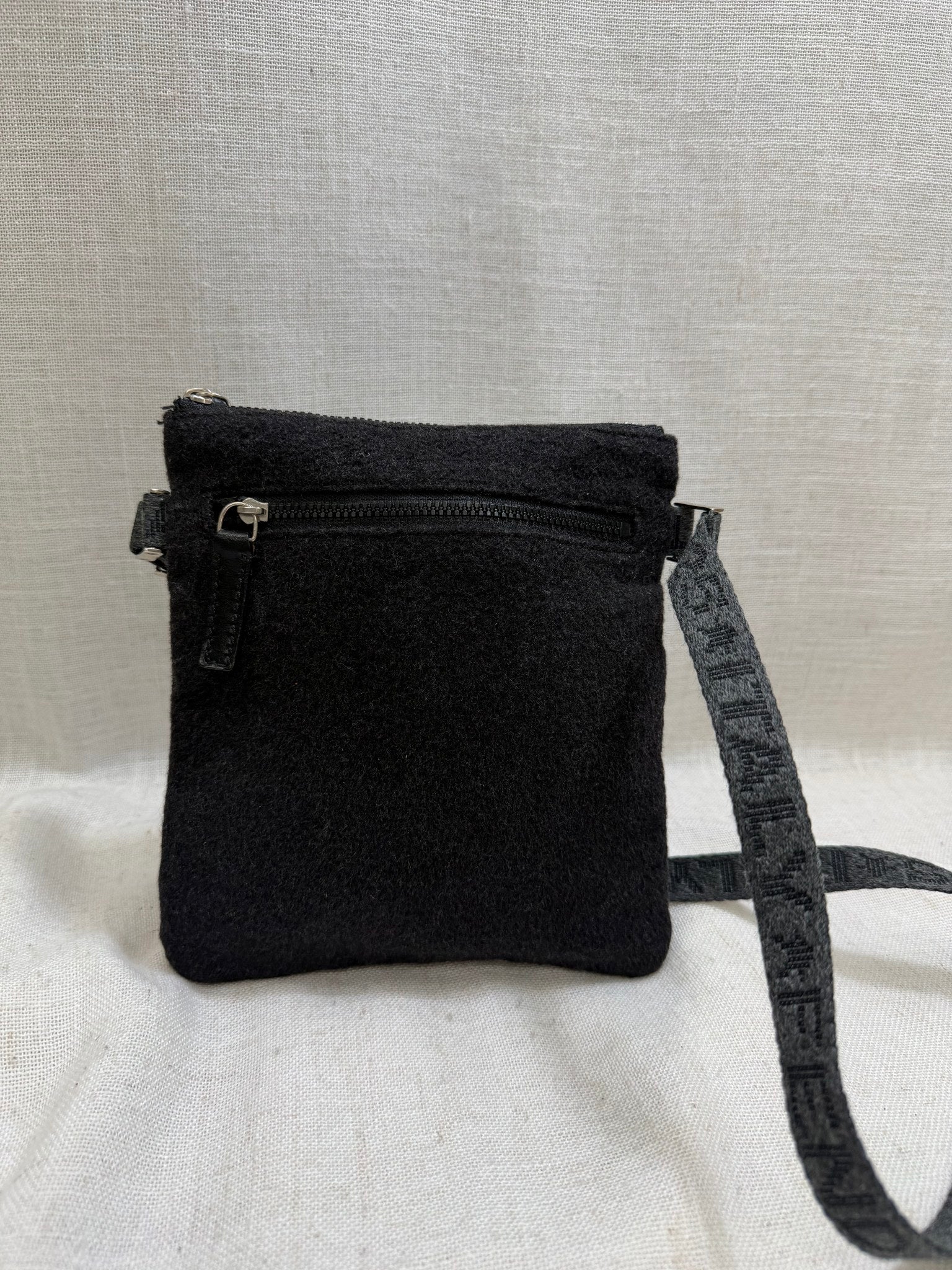 Fendi Grey Wool Blend Belt Bag