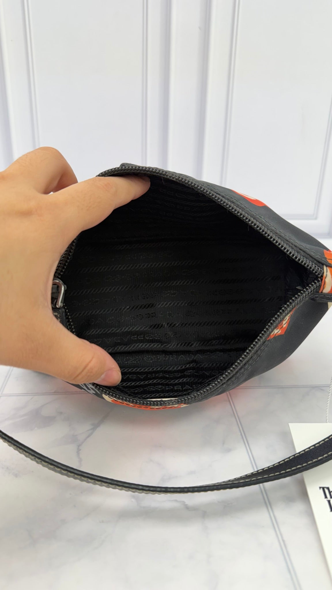 Prada Black Nylon Heart Shoulder Bag 