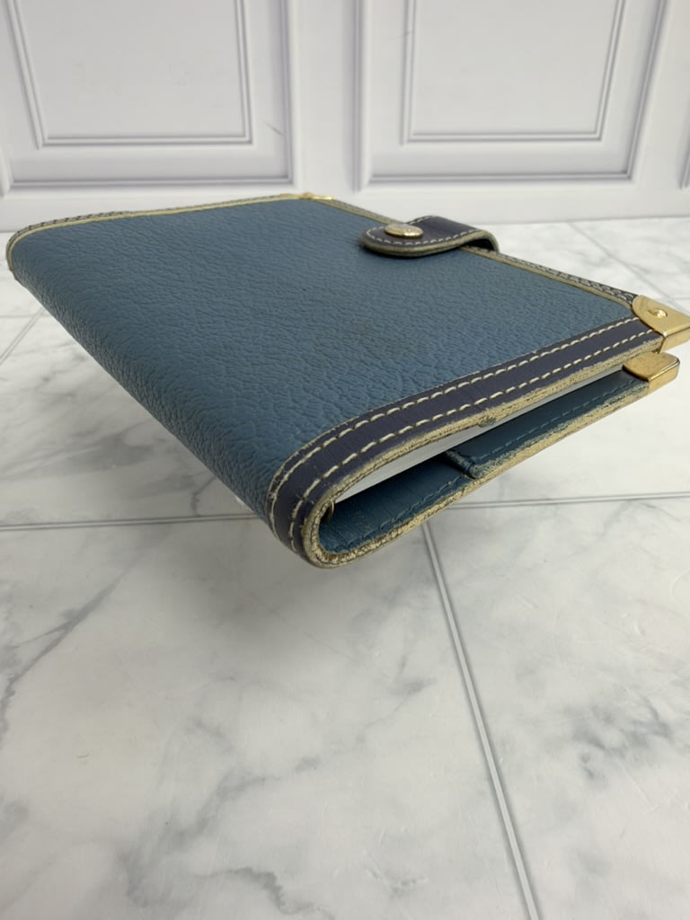 Louis Vuitton Blue Suhali Leather Agenda Cover PM