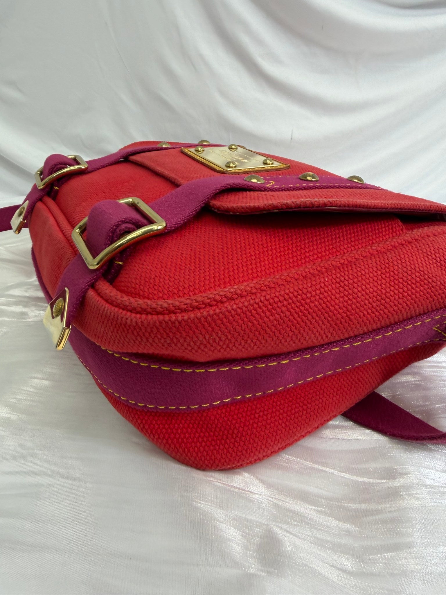 Louis Vuitton Red Canvas Antiqua Messenger Bag