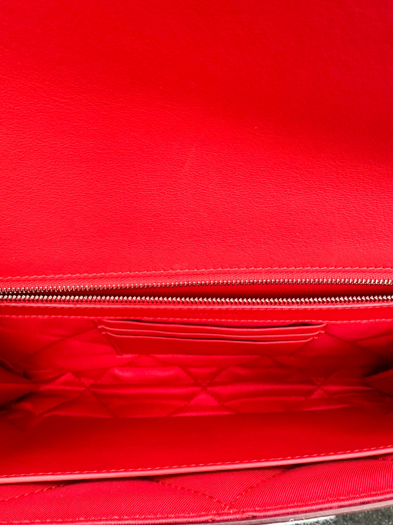 Celine Red Leather Trotteur Clutch Bag