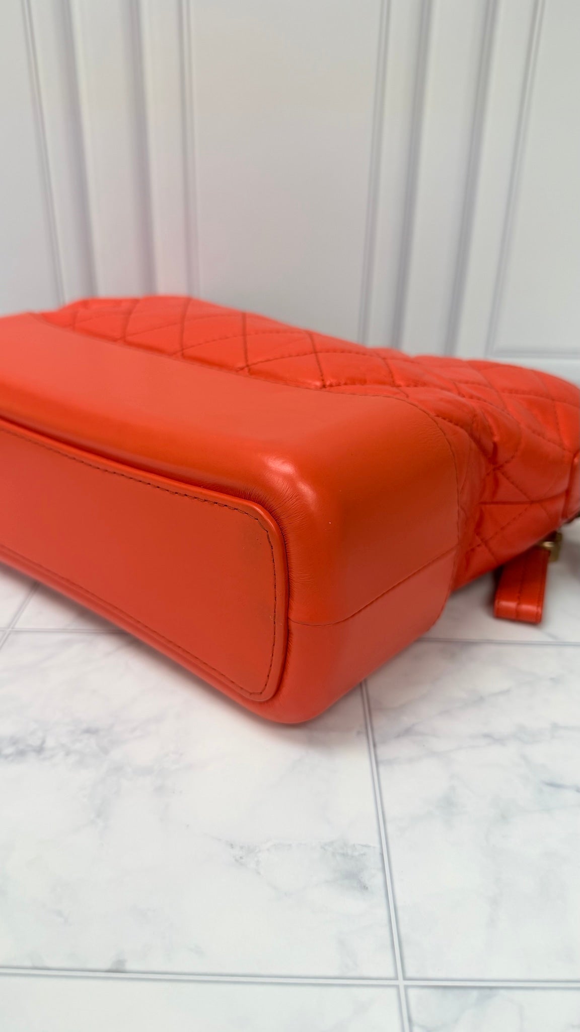 Chanel Orange Quilted Leather Gabrielle Medium Hobo Bag 