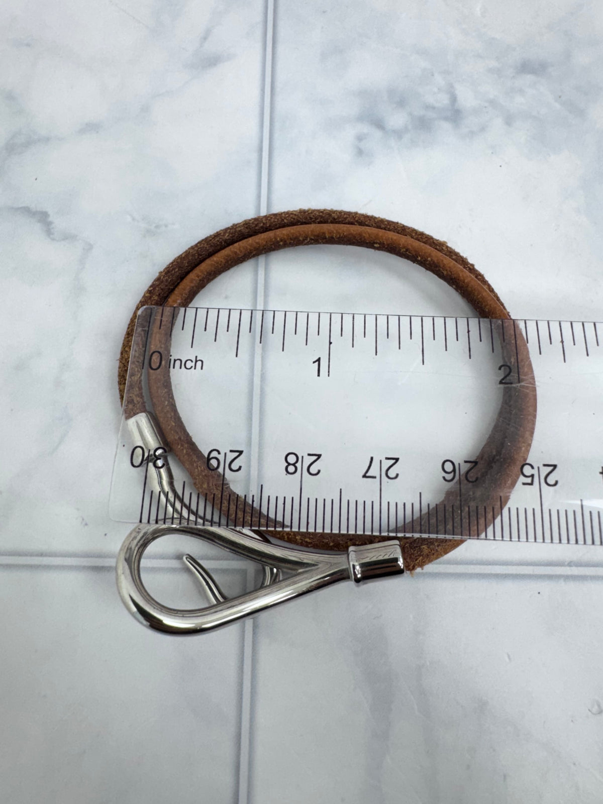 Hermes Brown Leather Jumbo Double Tour Bracelet