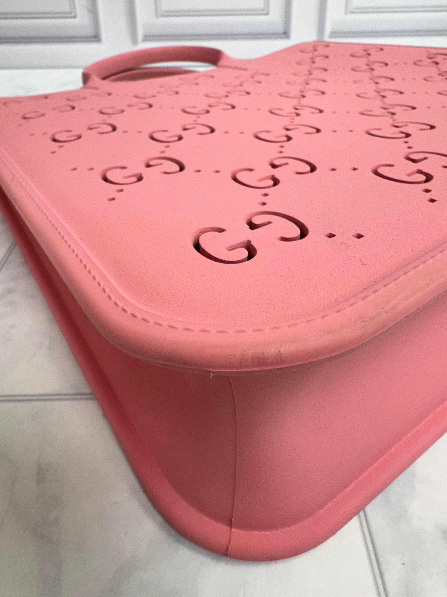 Gucci Pink GG Rubber Tote Bag