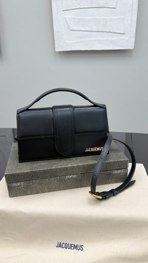 BRAND NEW - Jacquemus Black Leather Le Grand Bambino Handbag 2Way Handbag