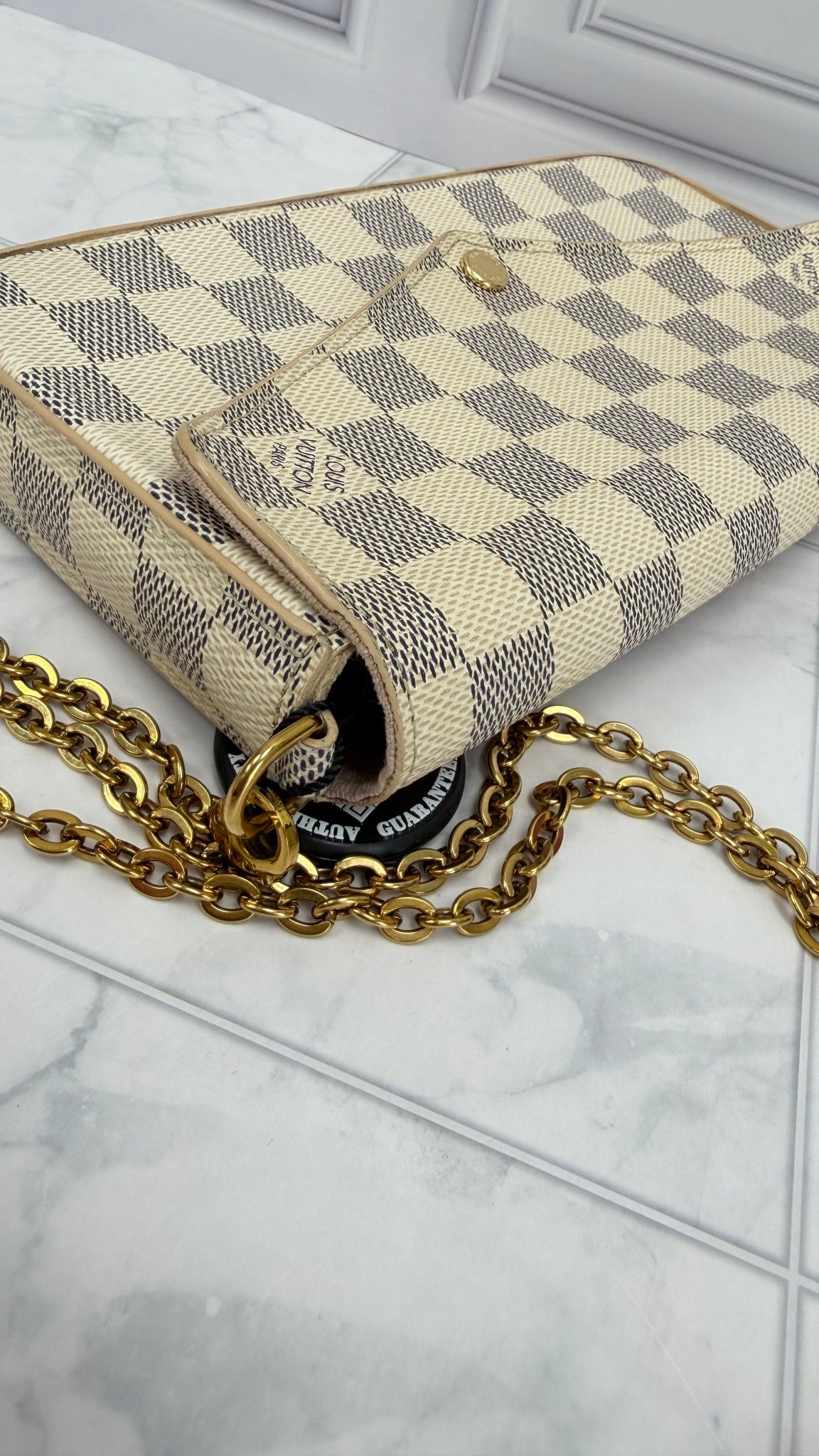 Louis Vuitton Damier Azur & Rose Ballerine Felicie Pochette 