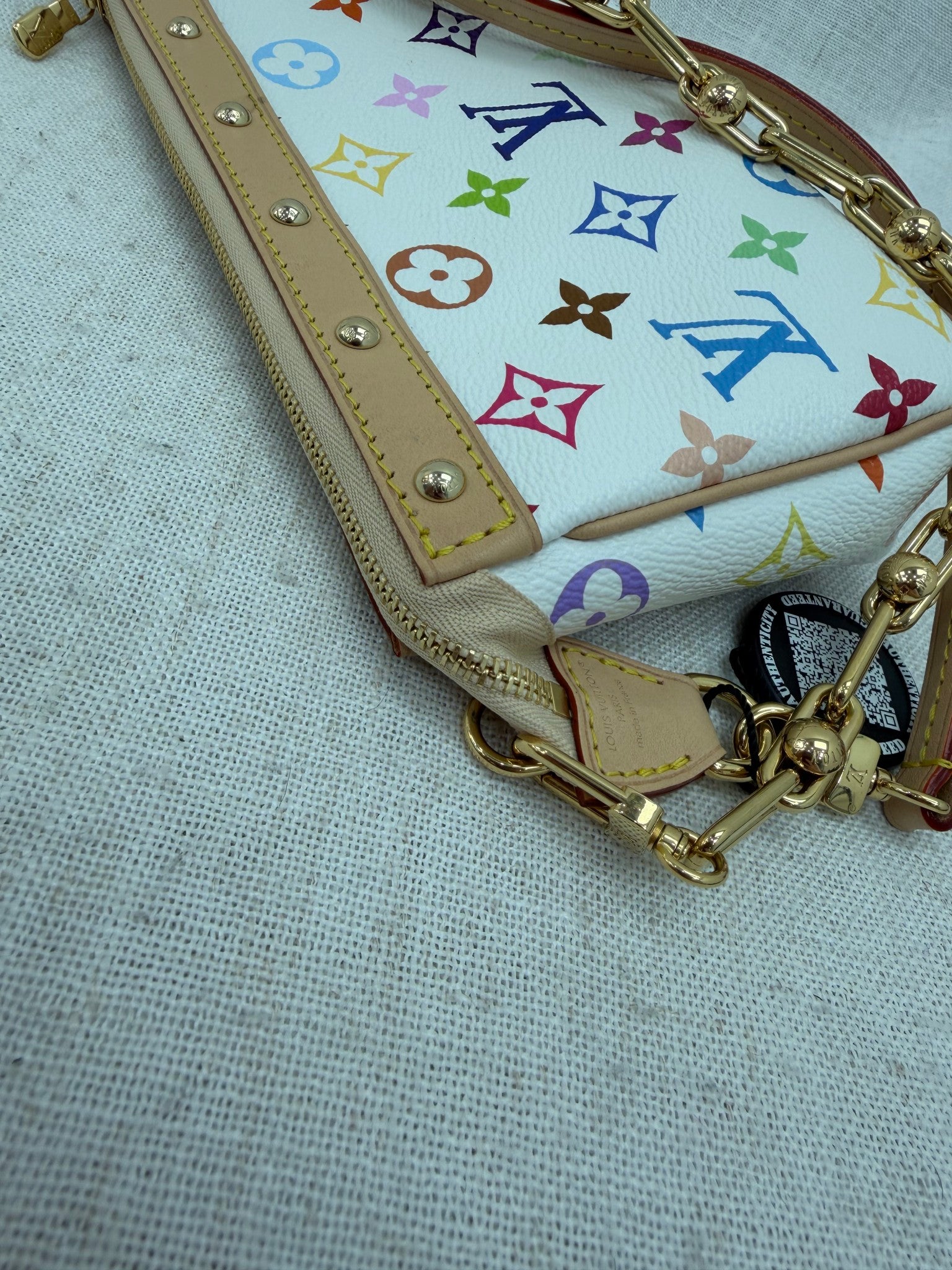 BRAND NEW- Louis Vuitton White Multicolor Monogram 2025 Accessories Pochette
