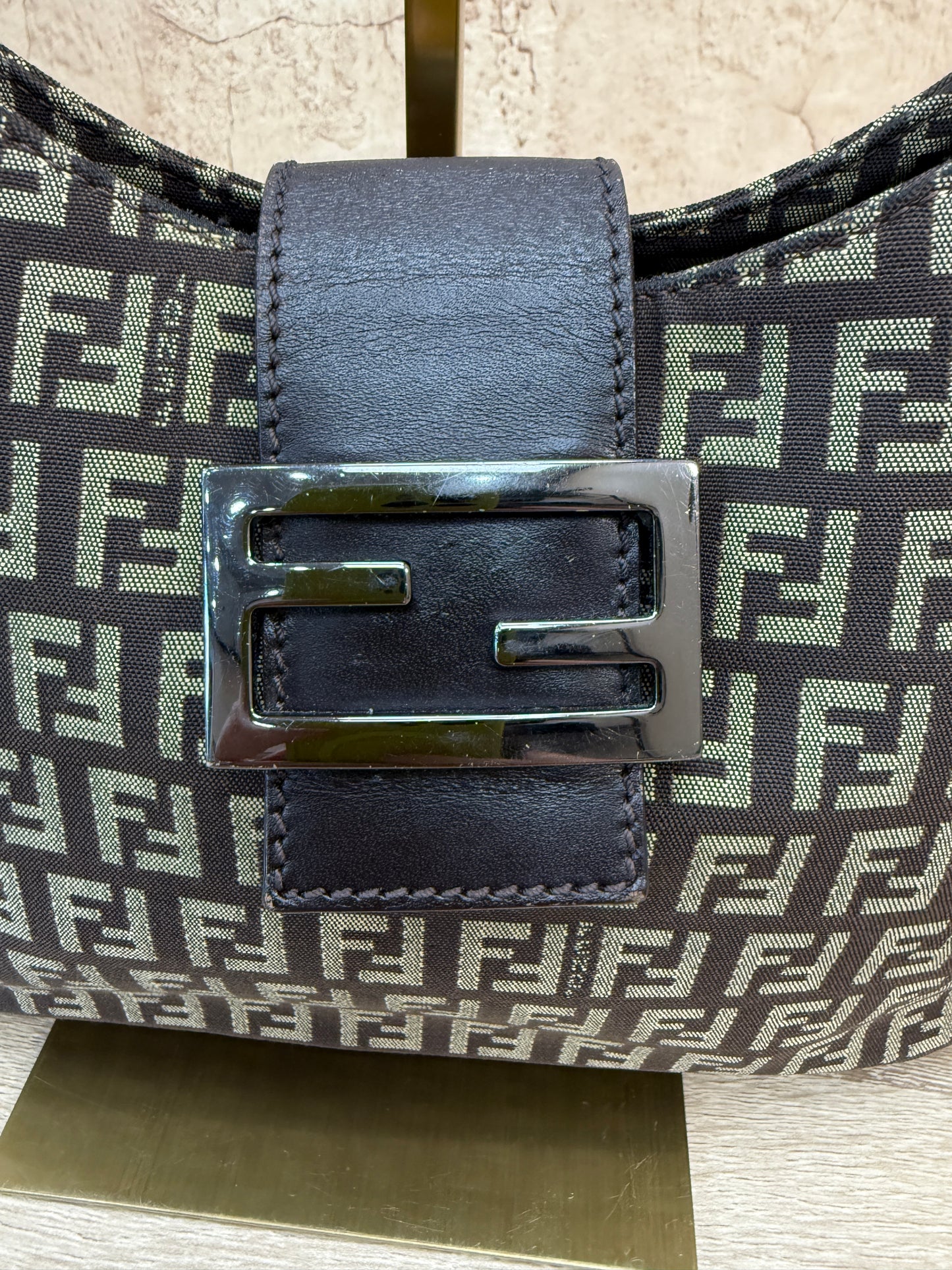 Fendi Zucchino Canvas Vintage Hobo Bag