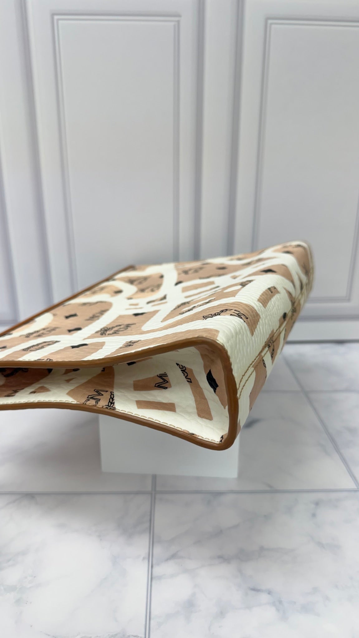 MCM x Eddie Kang Beige Visetos Canvas Clutch