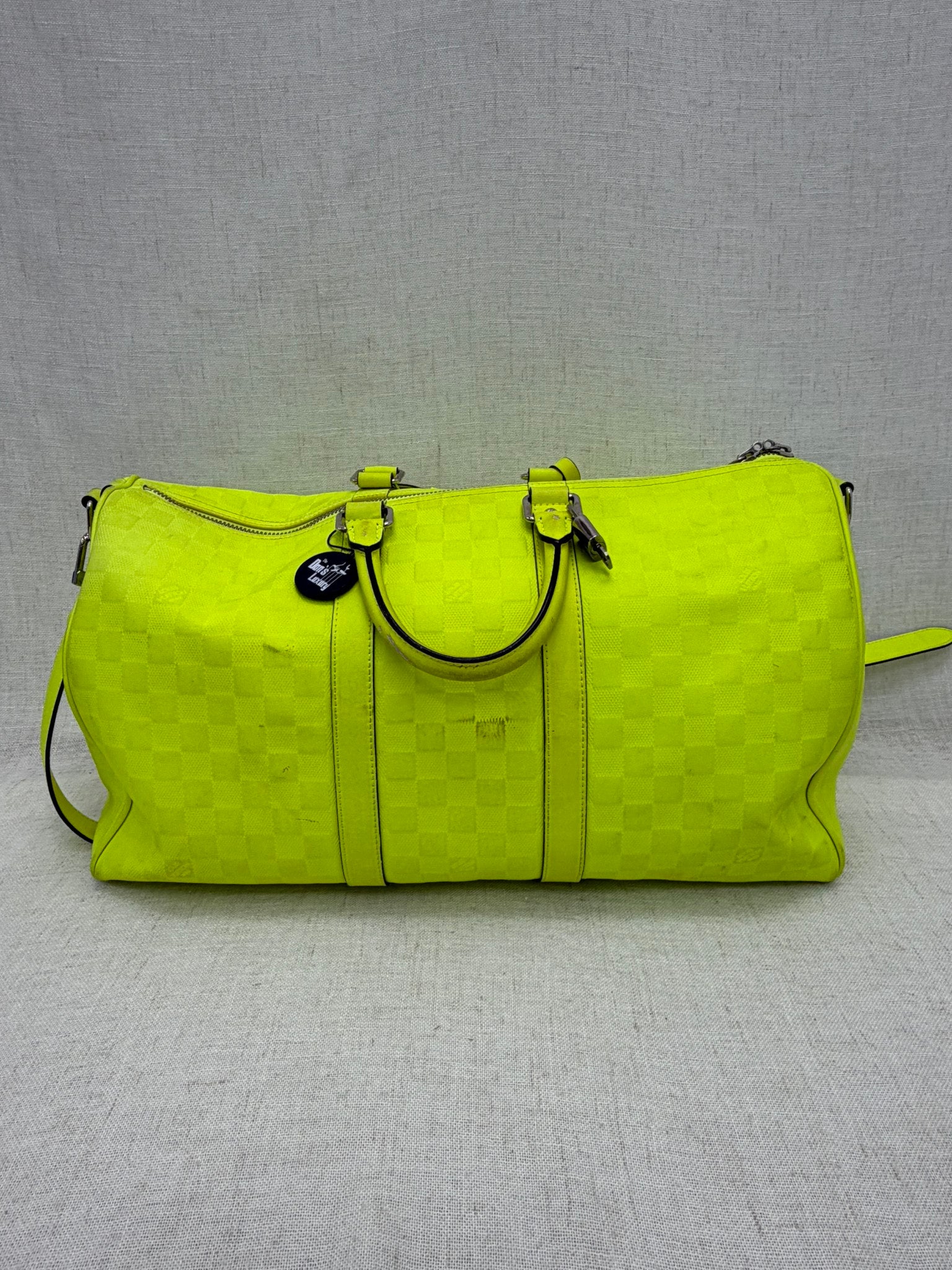 Louis Vuitton Yellow Damier Infini Keepall Bandouliere 45 Bag 