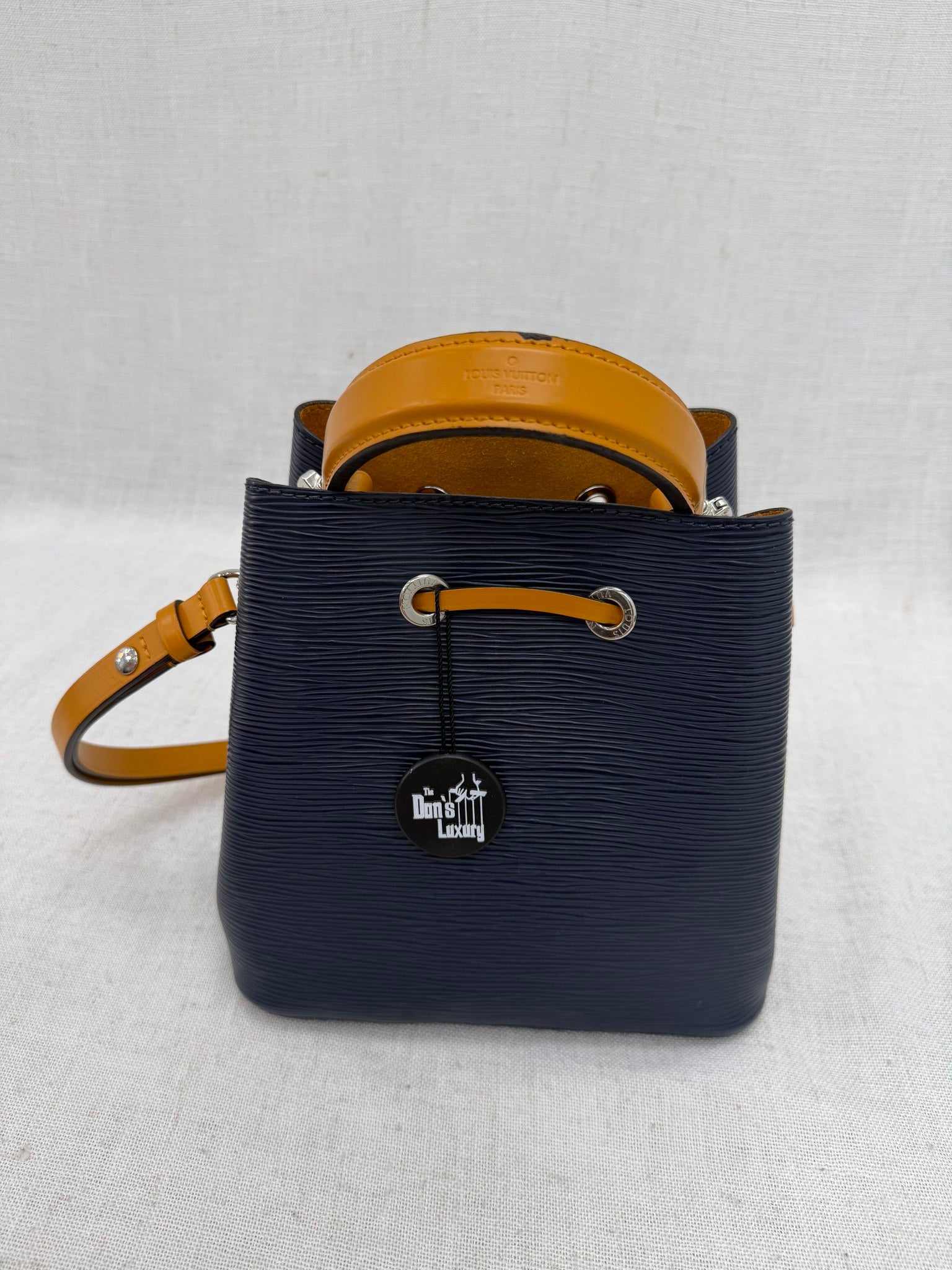 Louis Vuitton Navy & Mustard Epi Leather Neonoe BB Bucket Bag