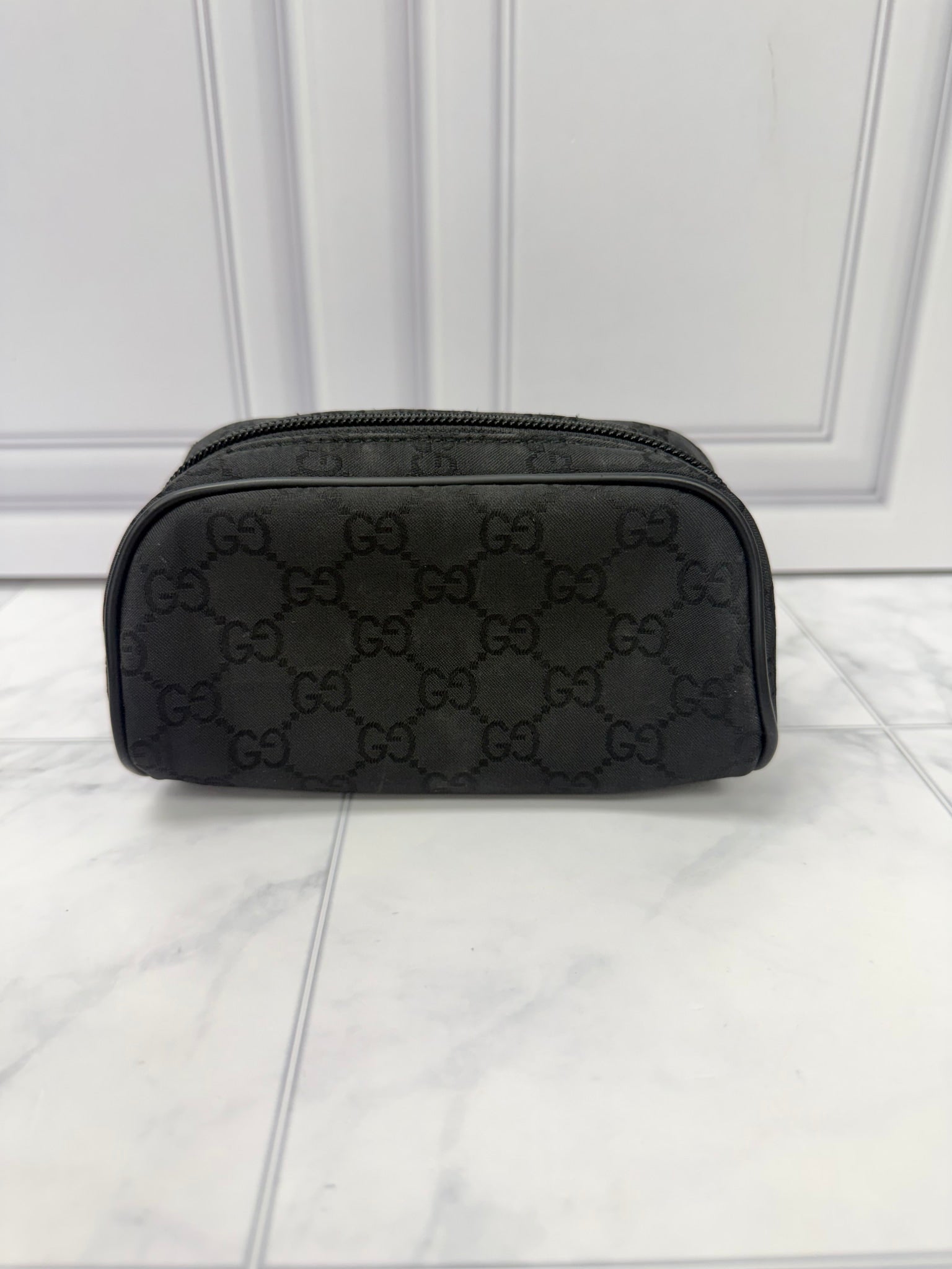 Gucci Black GG Canvas Cosmetic Pouch