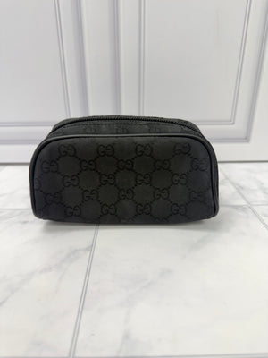 Gucci Black GG Canvas Cosmetic Pouch