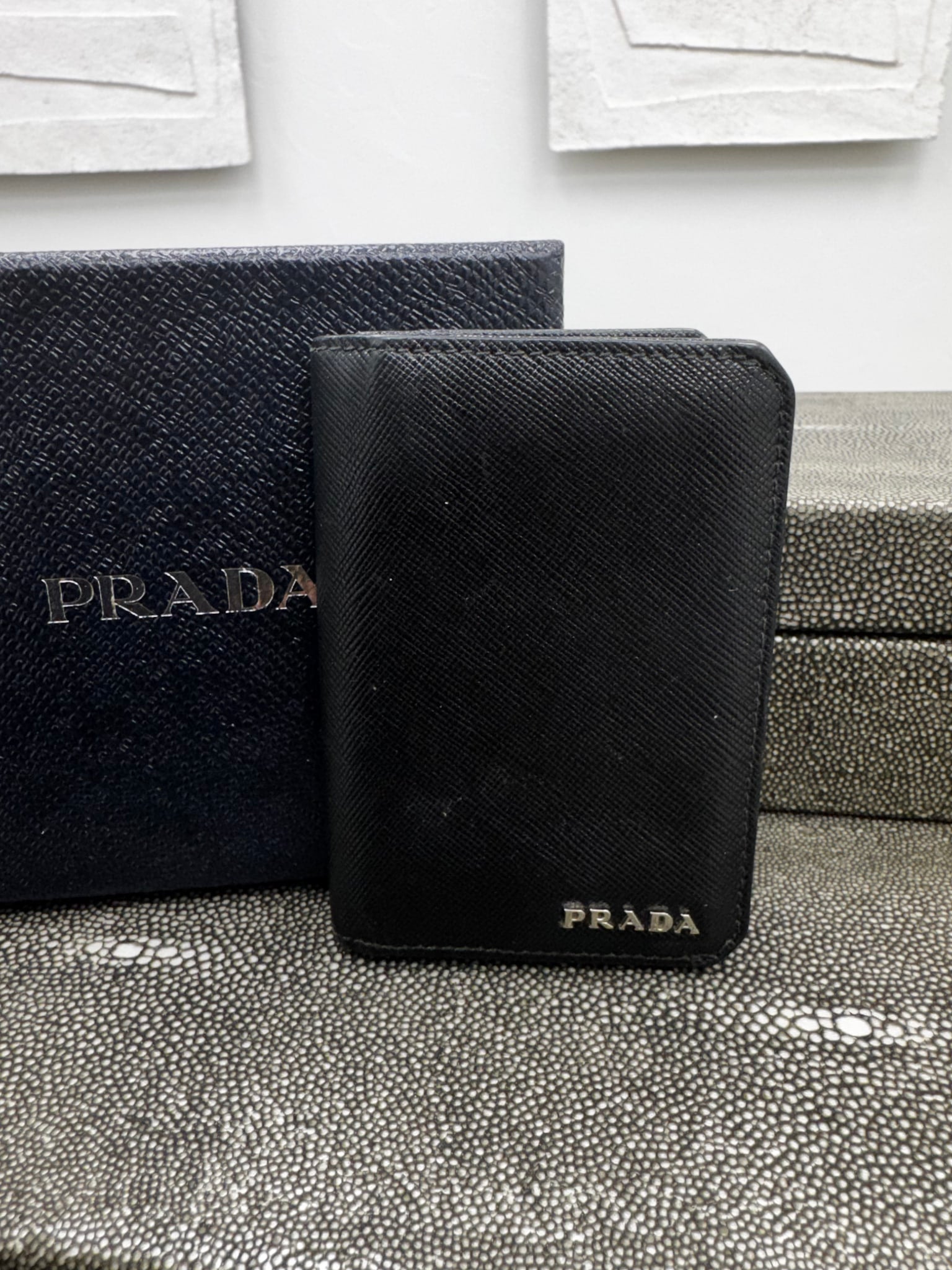 Prada Black Saffiano Leather Card Holder