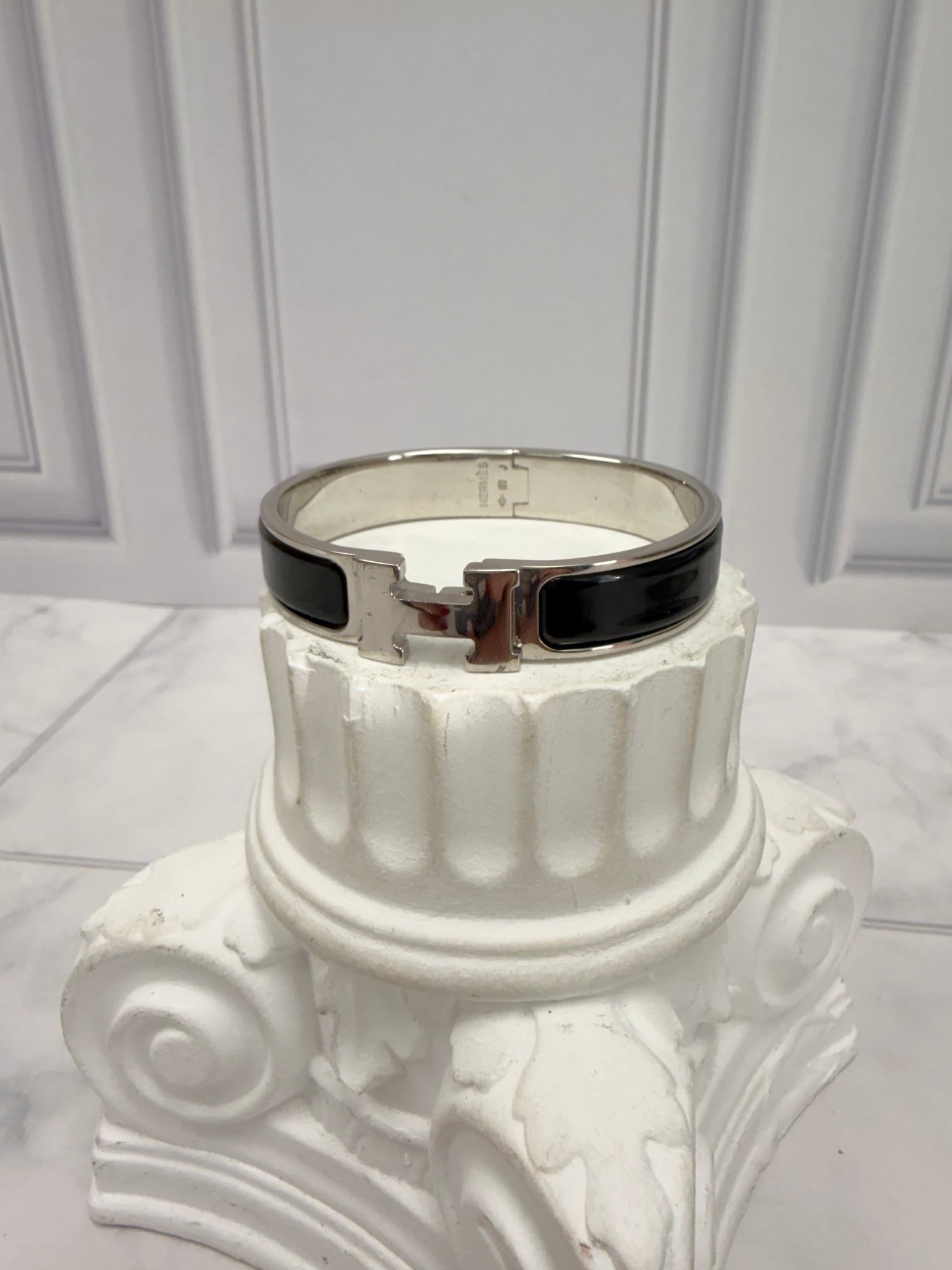 Hermes Black & Silver Click H Bracelet
