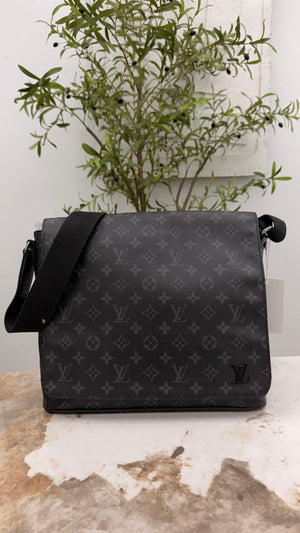 Louis Vuitton Black Monogram District PM Messenger Bag