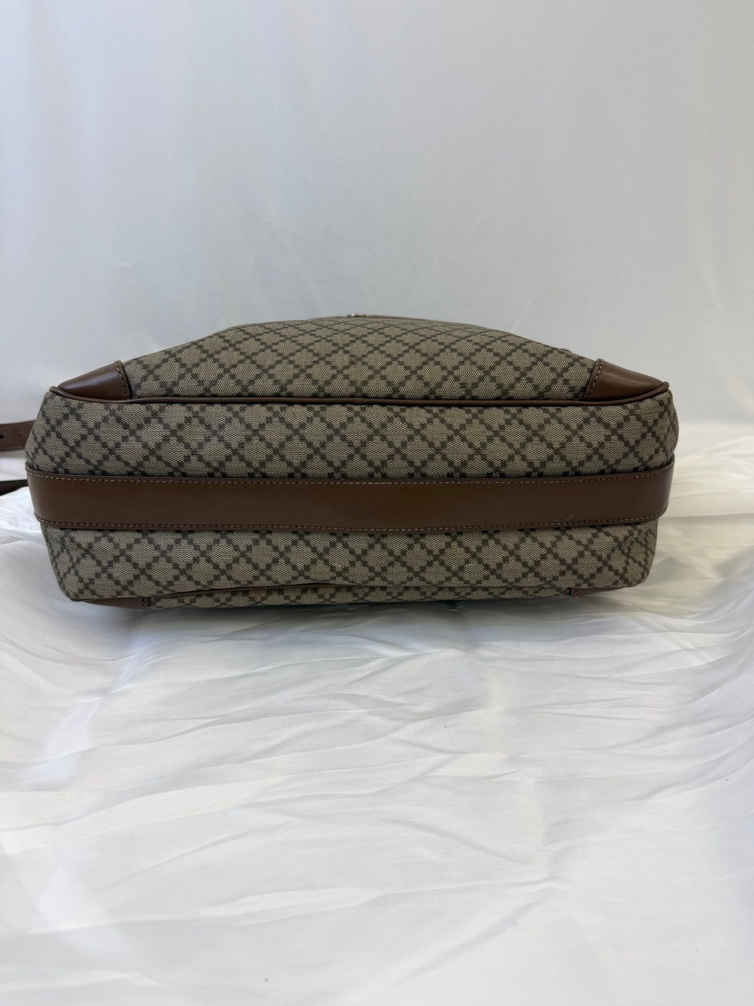 Gucci Brown Coated Canvas Laptop Bag