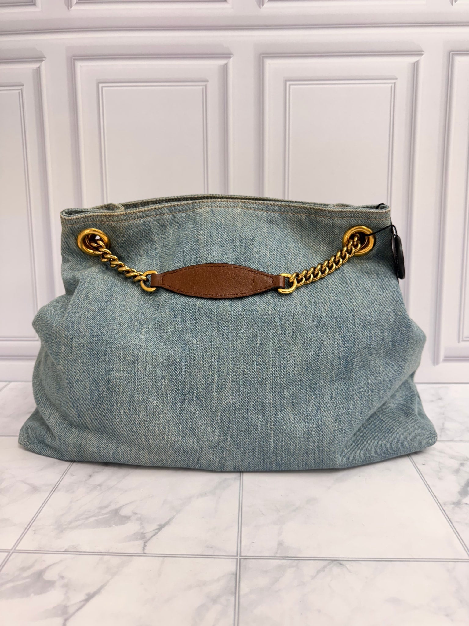 Gucci Blue Denim Medium Soho Tote Bag