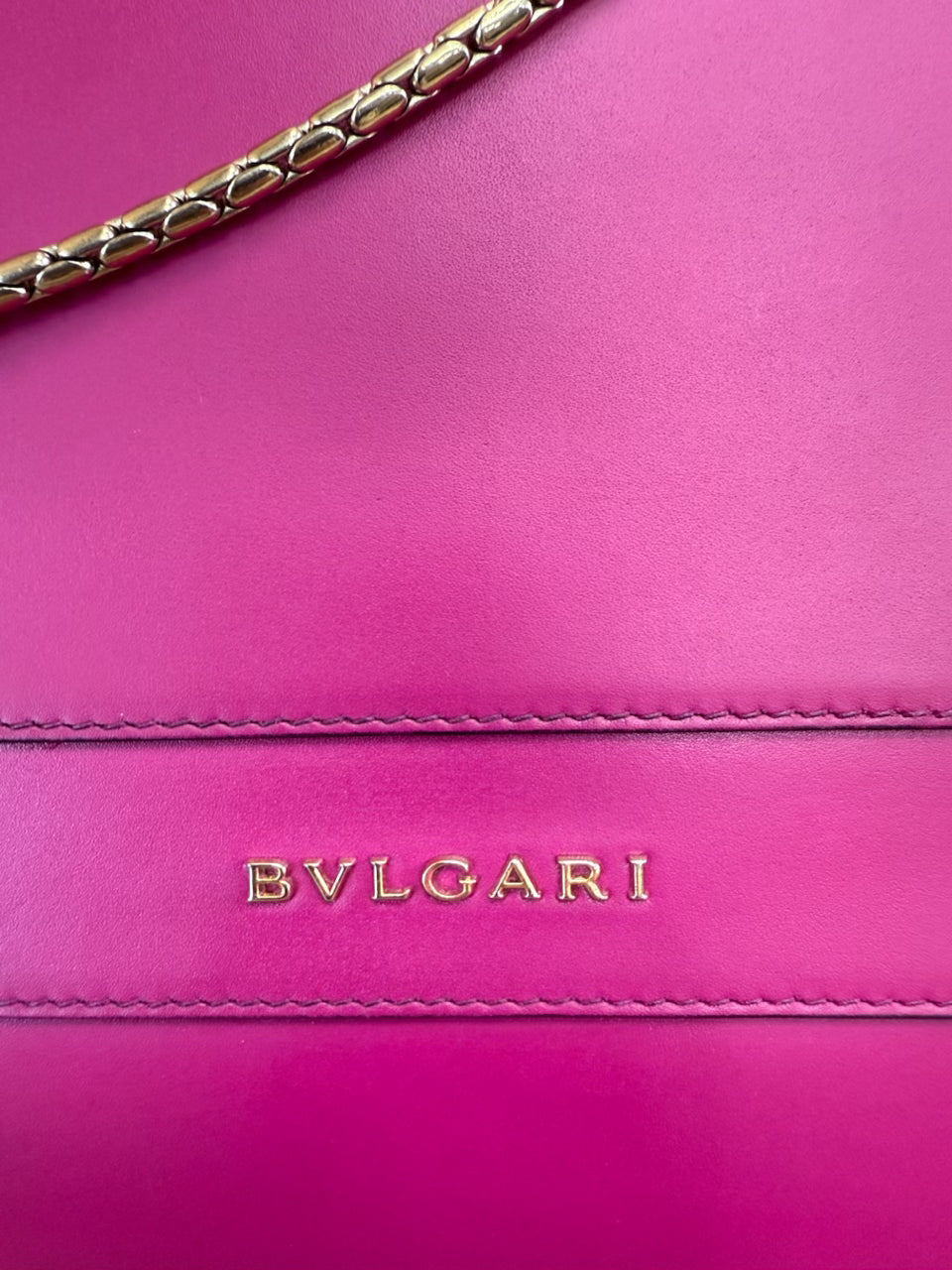 Bvlgari Fuchsia Leather Serpenti Forever Snake Shoulder Bag
