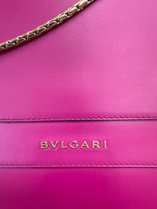 Bvlgari Fuchsia Leather Serpenti Forever Snake Shoulder Bag
