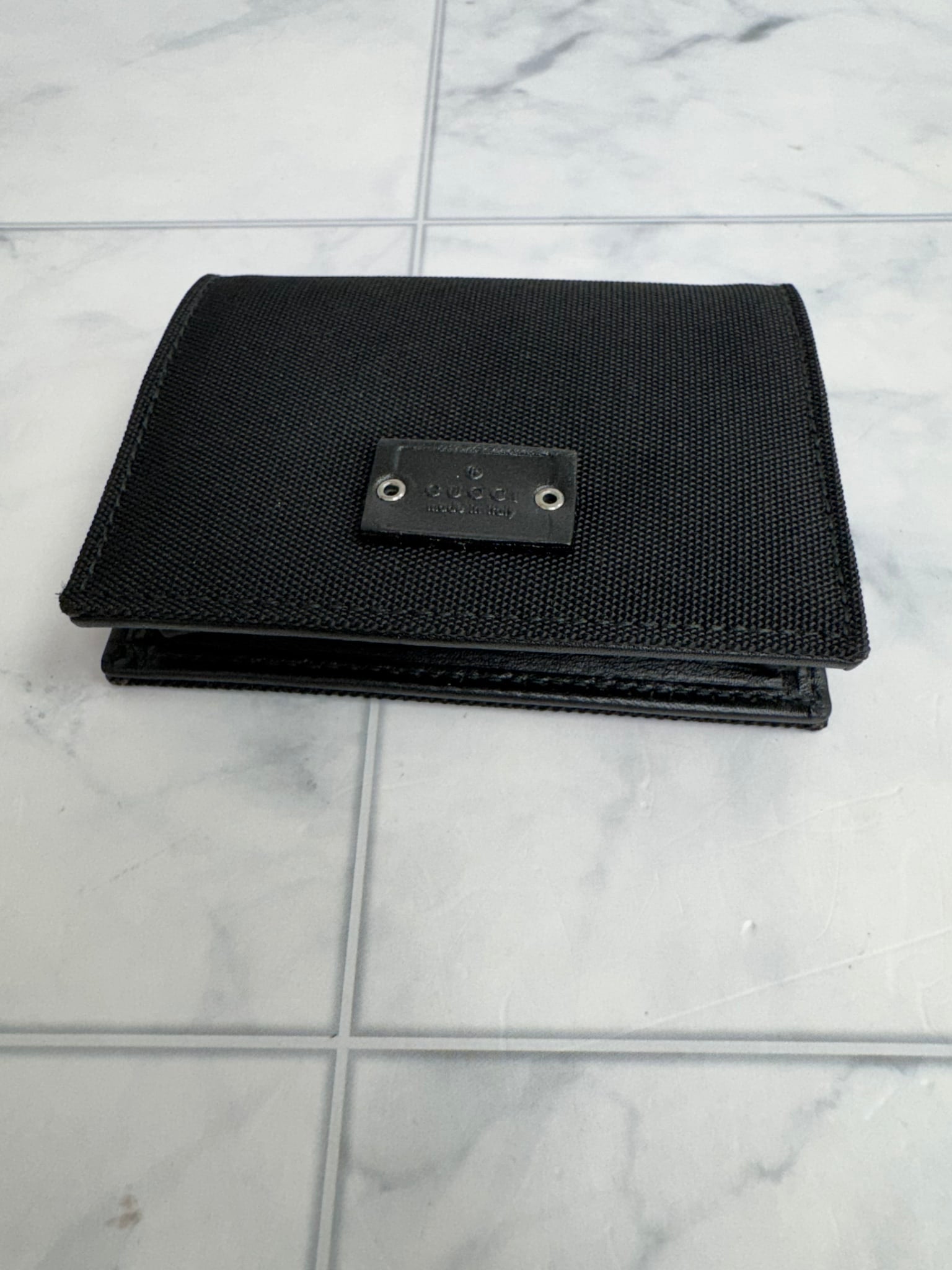LIKE NEW - Gucci Black Nylon Coin Case