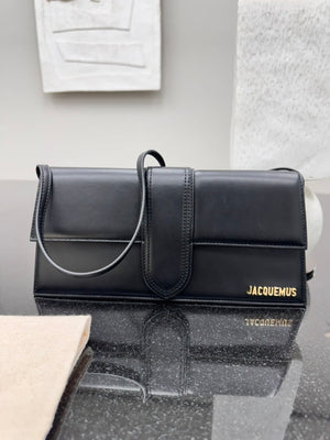 BRAND NEW - Jacquemus Black Leather Le Bambino Long Shoulder Bag