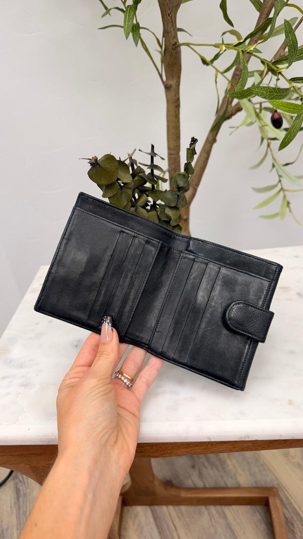 Chanel Black Caviar Timeless Compact Wallet