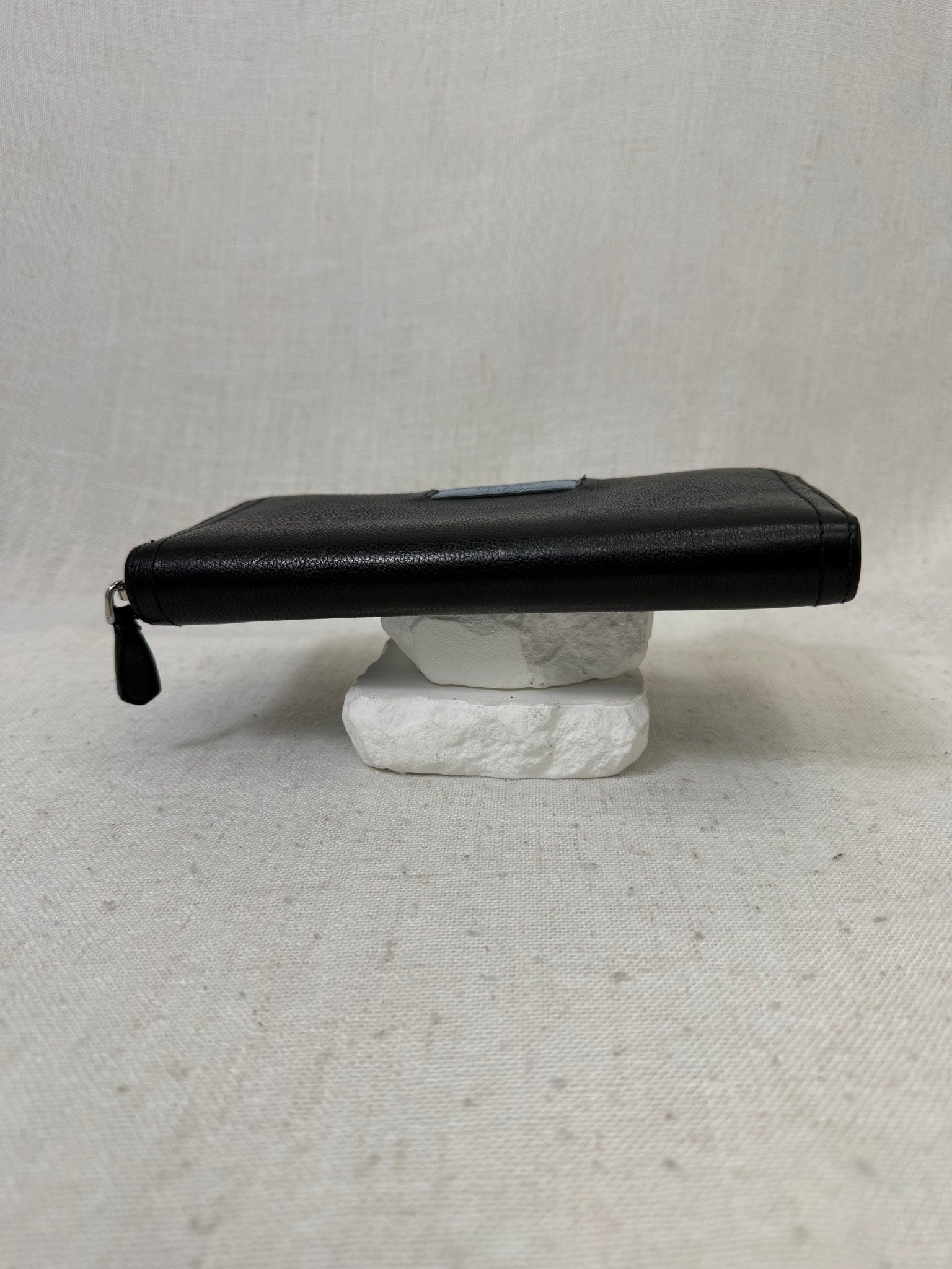 Prada Black Leather Zippy Wallet 