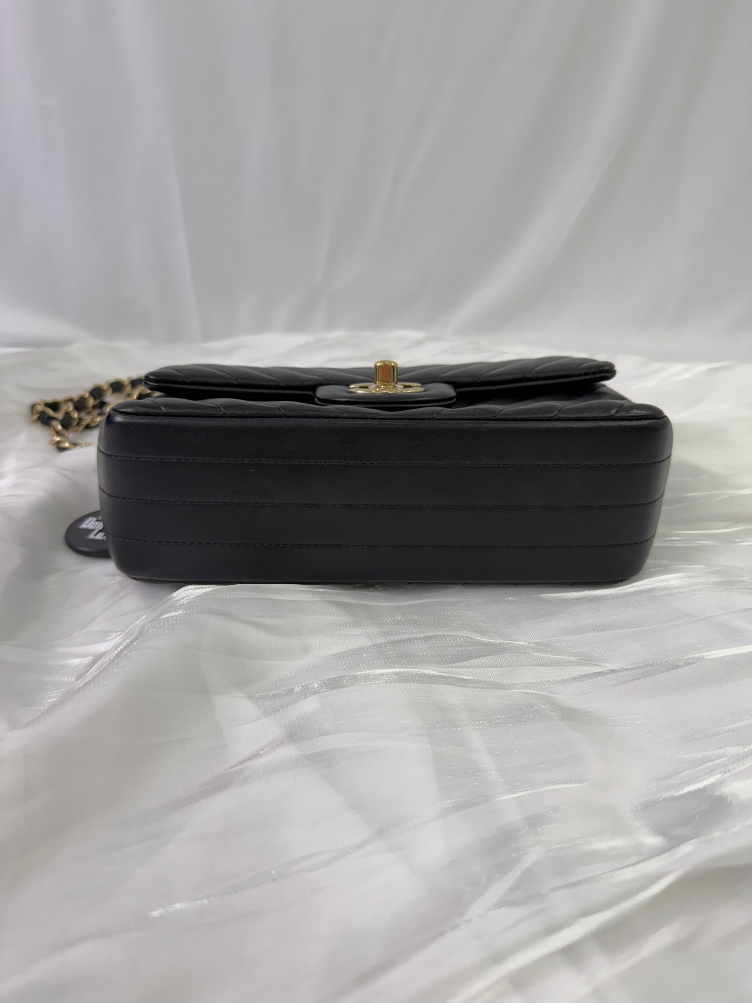 Chanel Black Lambskin Chevron Quilted Handbag