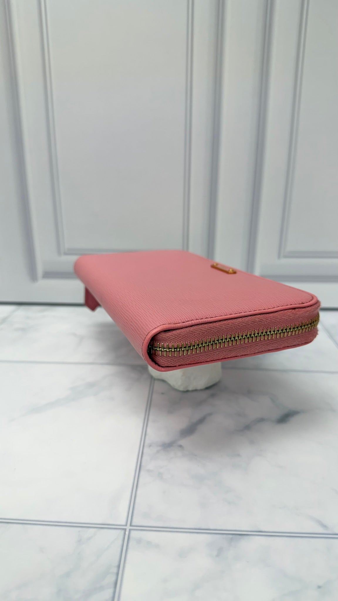 Fendi Pink Leather Zippy Wallet