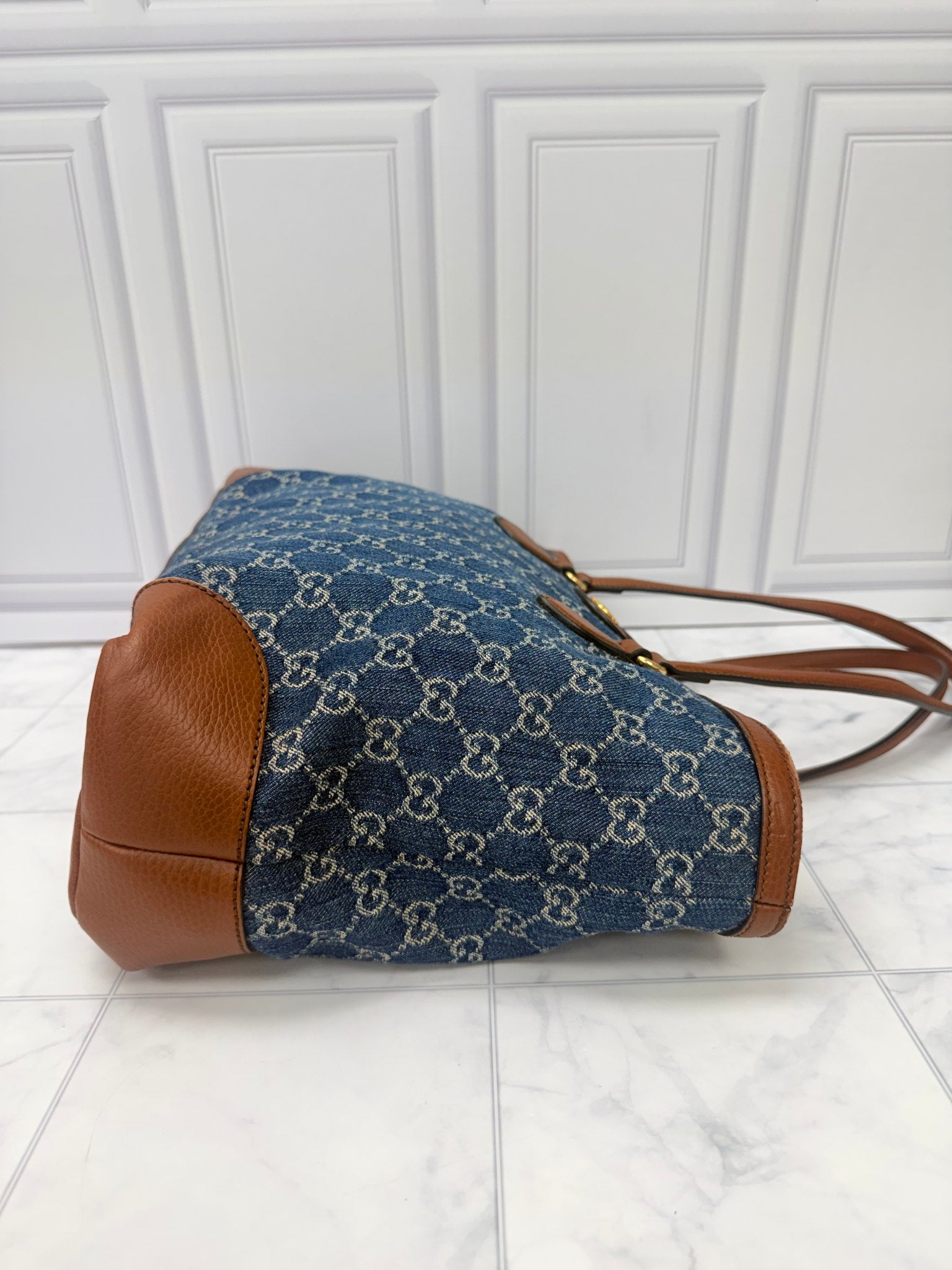 Gucci Blue Denim GG Tote Bag 
