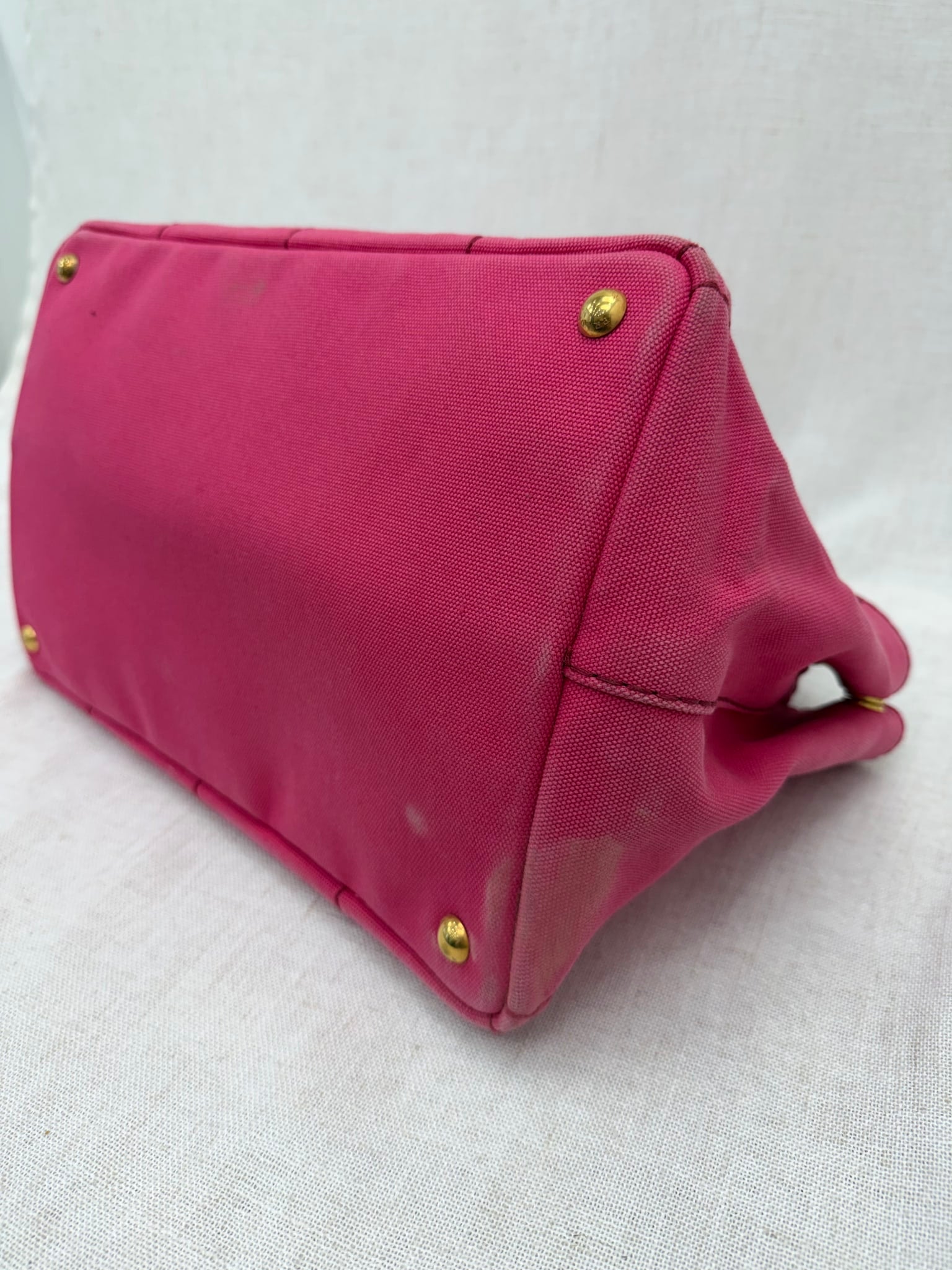 Prada Pink Canvas Large Canapa 2way Bag