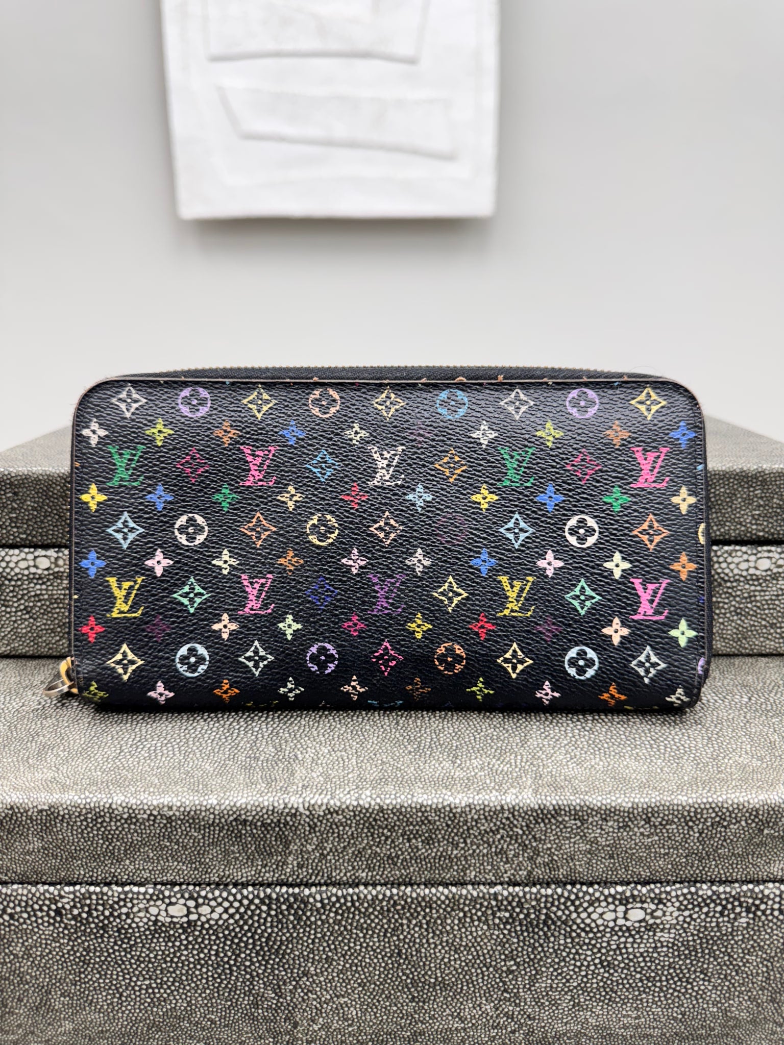 Louis Vuitton Black Multicolor Monogram Zippy Wallet 