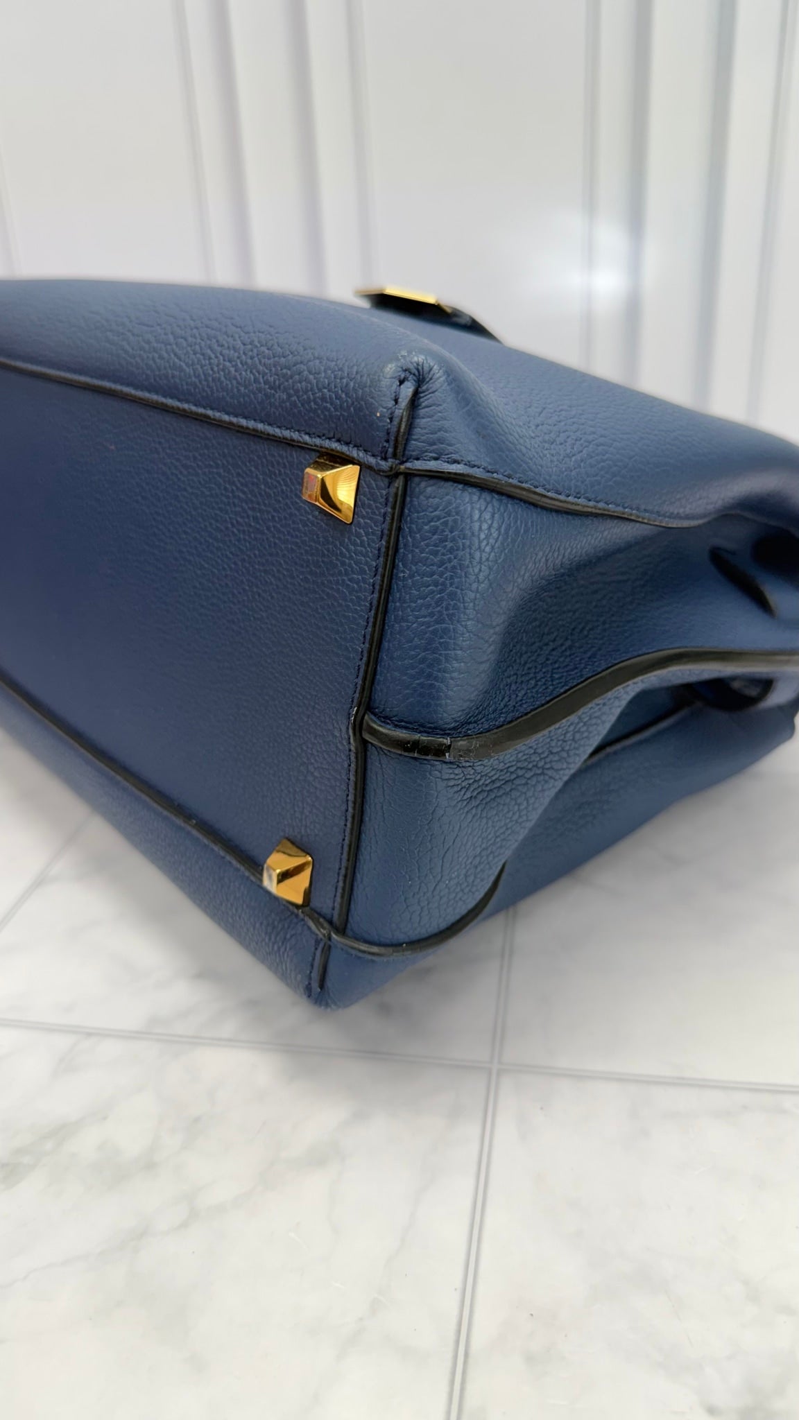 MCM Blue Leather Medium Milla 2Way Bag
