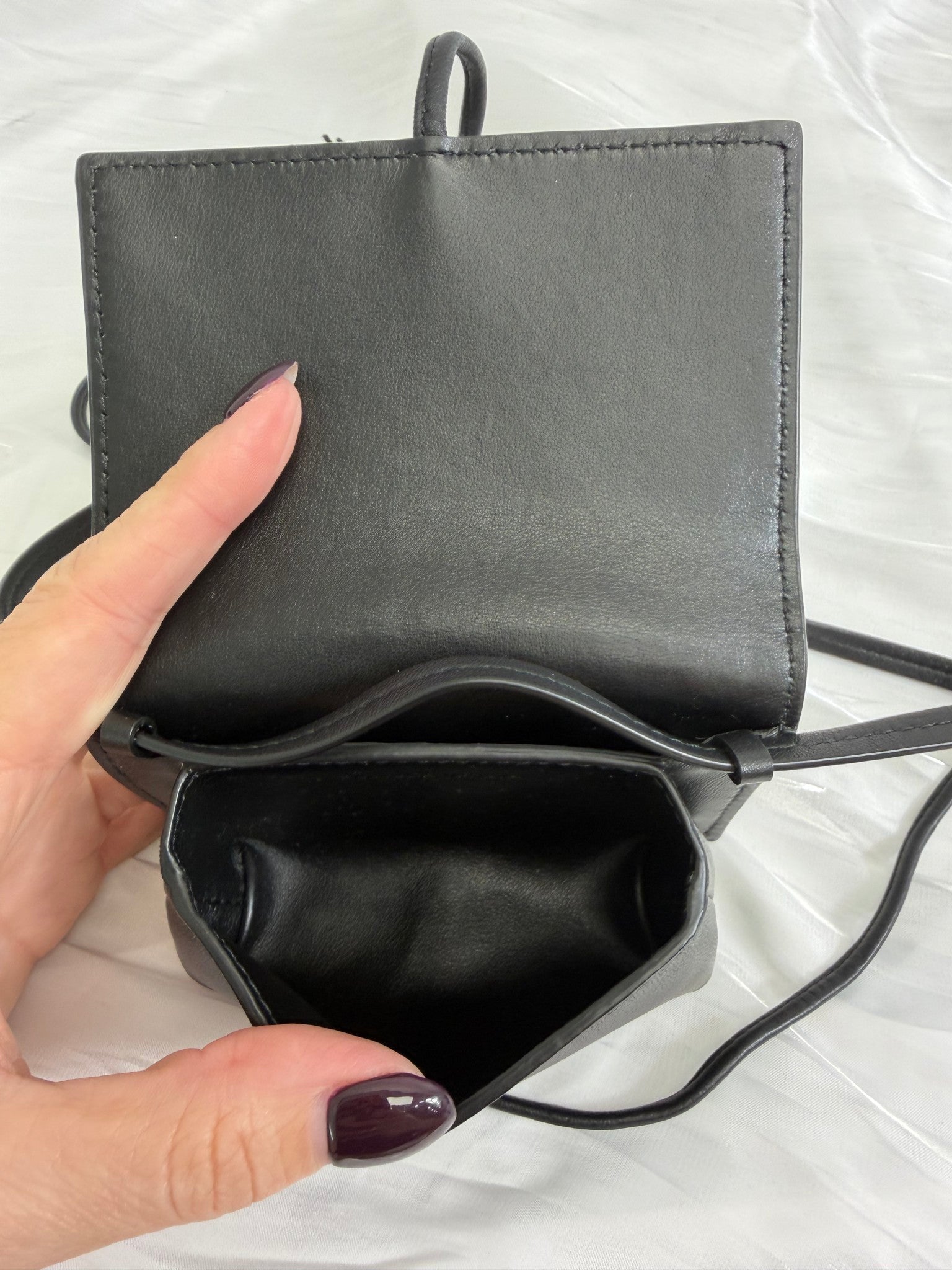 Bottega Veneta Black Intrecciato Mini Wallet On Strap