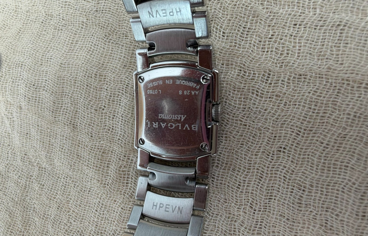 Bvlgari Stainless Steel Assioma Diamond Bezel Watch 15mm Face