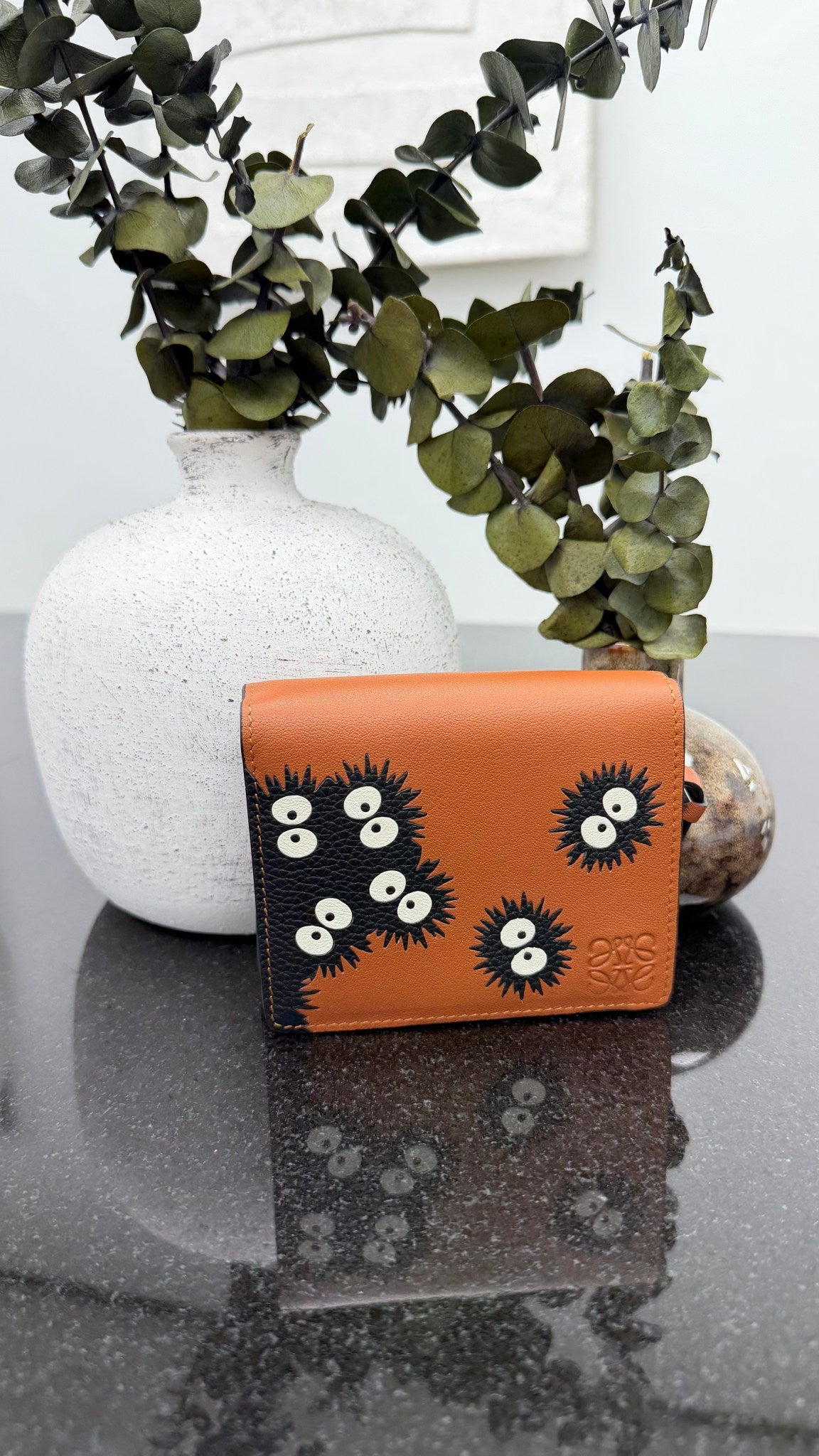 BRAND NEW - Loewe x Studio Ghibli Brown Leather Compact Wallet 