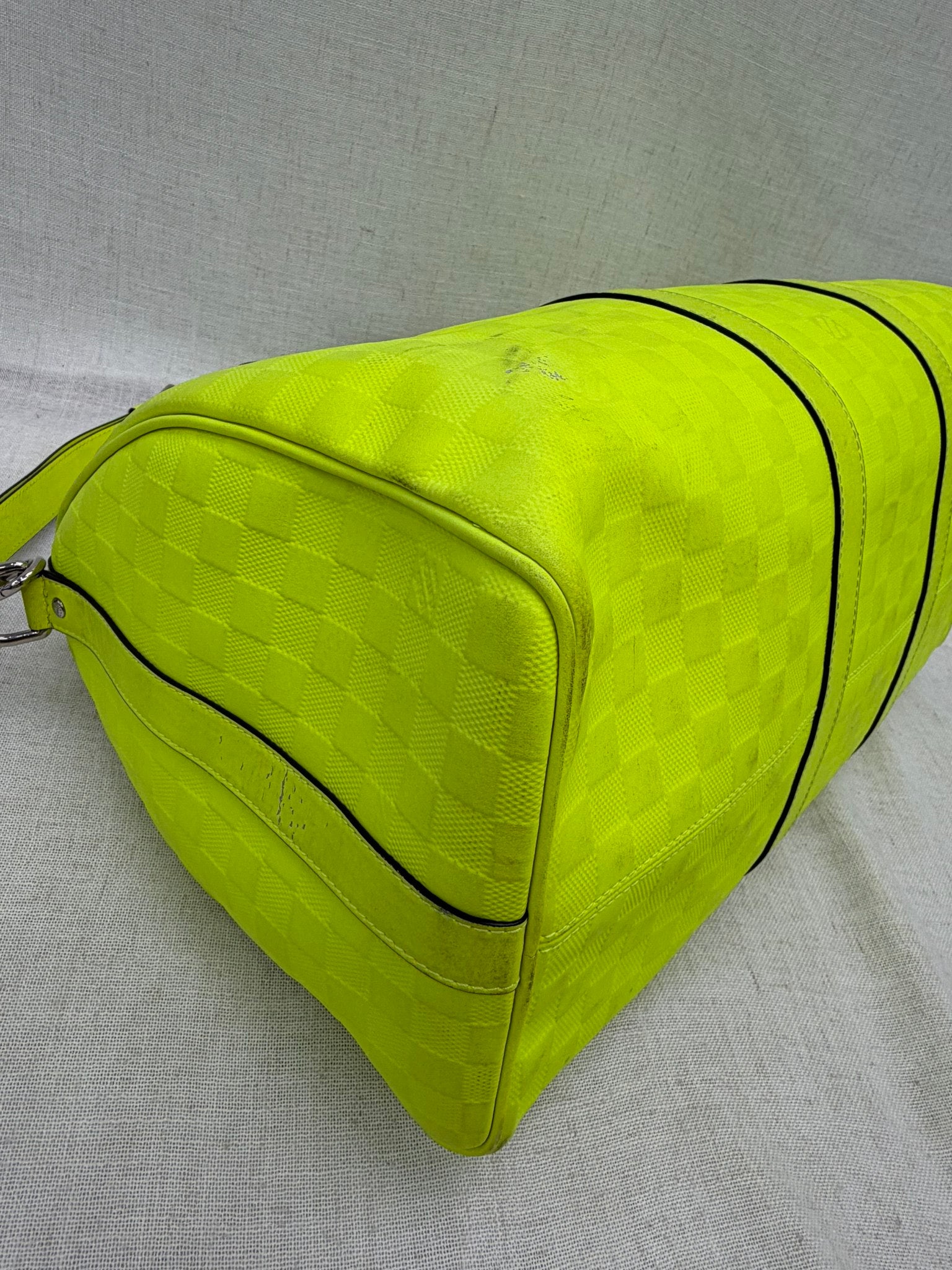 Louis Vuitton Yellow Damier Infini Keepall Bandouliere 45 Bag 